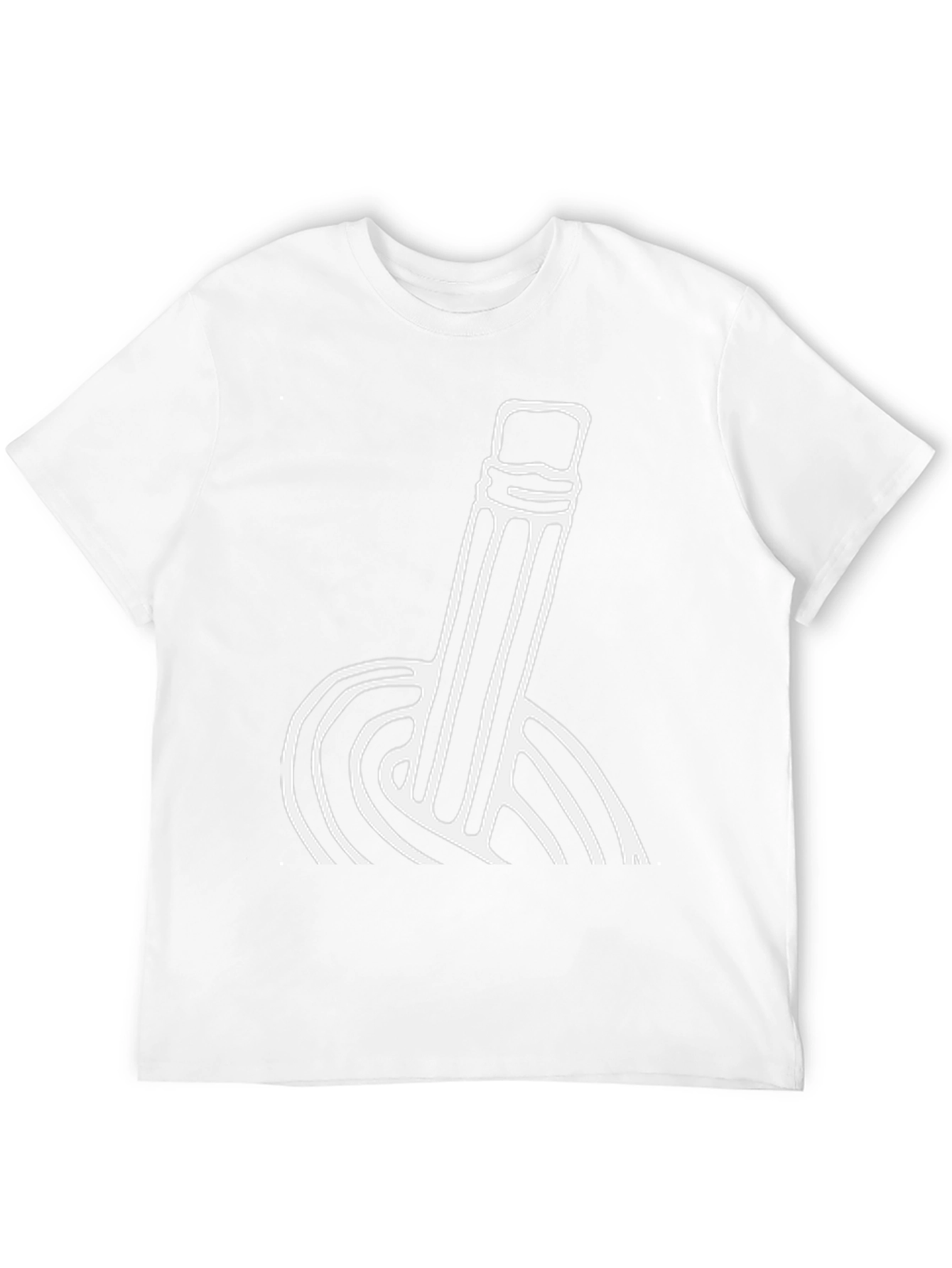 Modern Pencil Graphic T-Shirt - Black