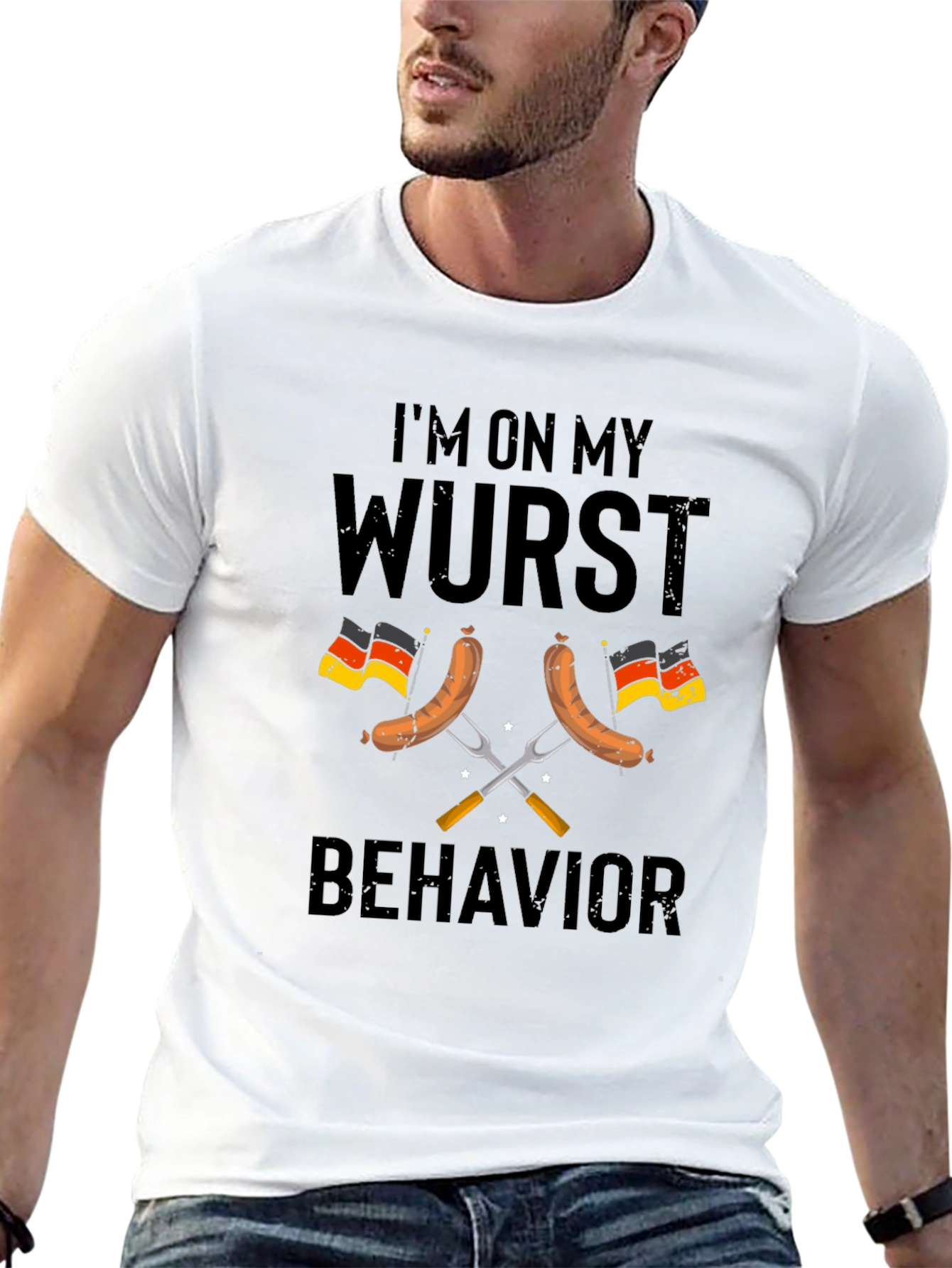 Wurst Behavior T-Shirt German Sausage Flag Funny Tee