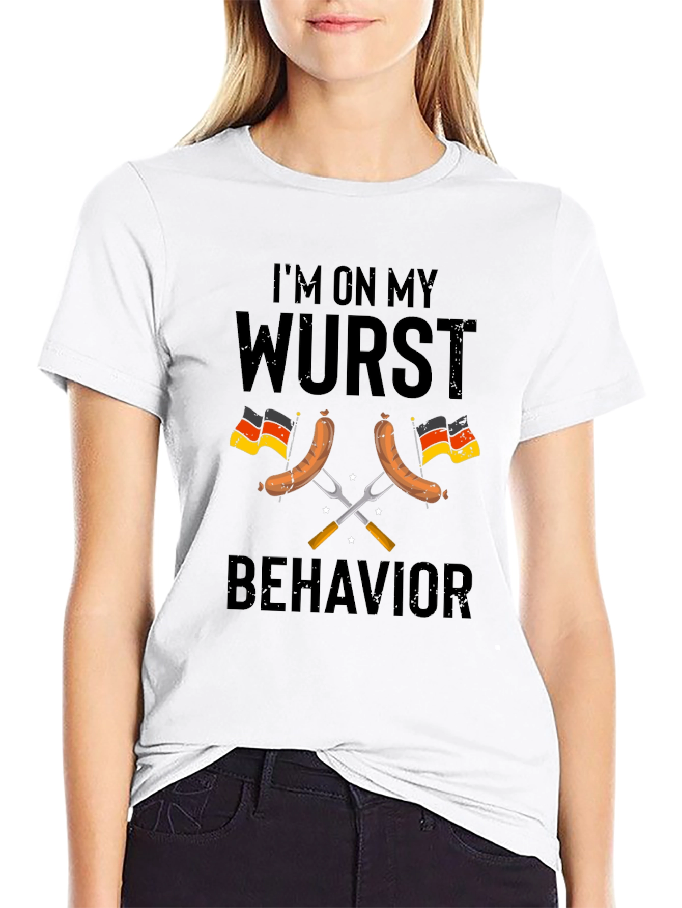 Wurst Behavior T-Shirt German Sausage Flag Funny Tee