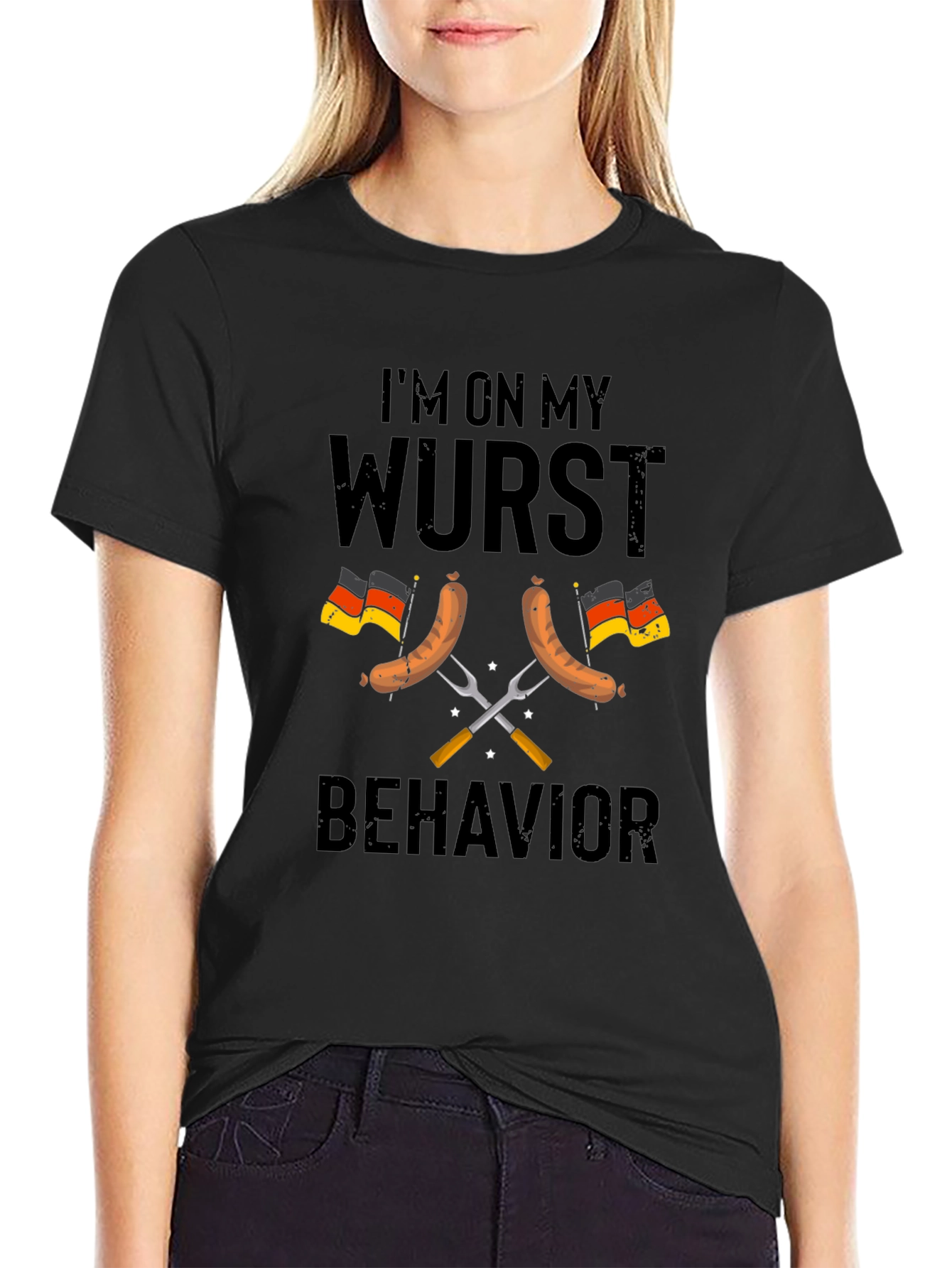 Wurst Behavior T-Shirt German Sausage Flag Funny Tee