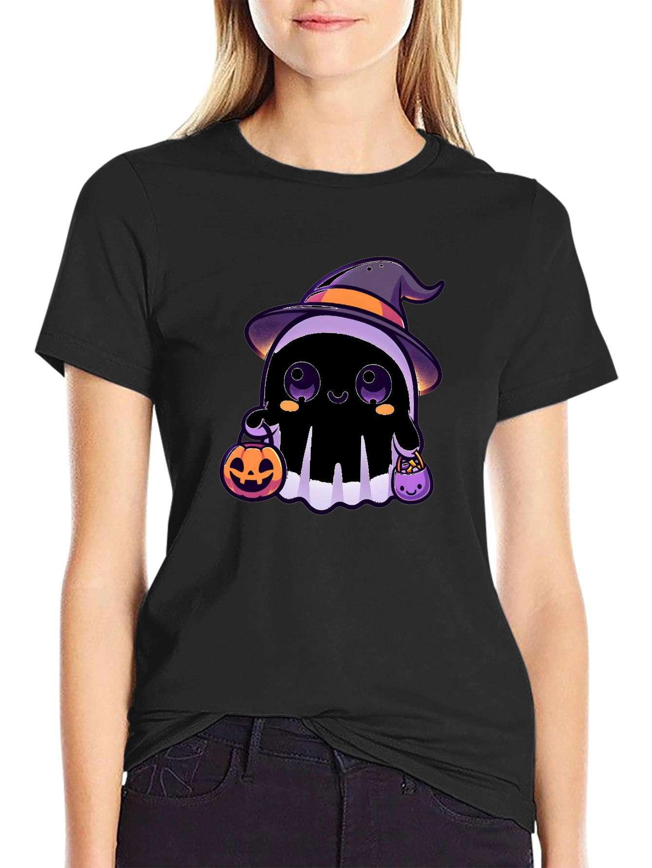 Halloween Ghost T-Shirt - Cute Witch Ghost