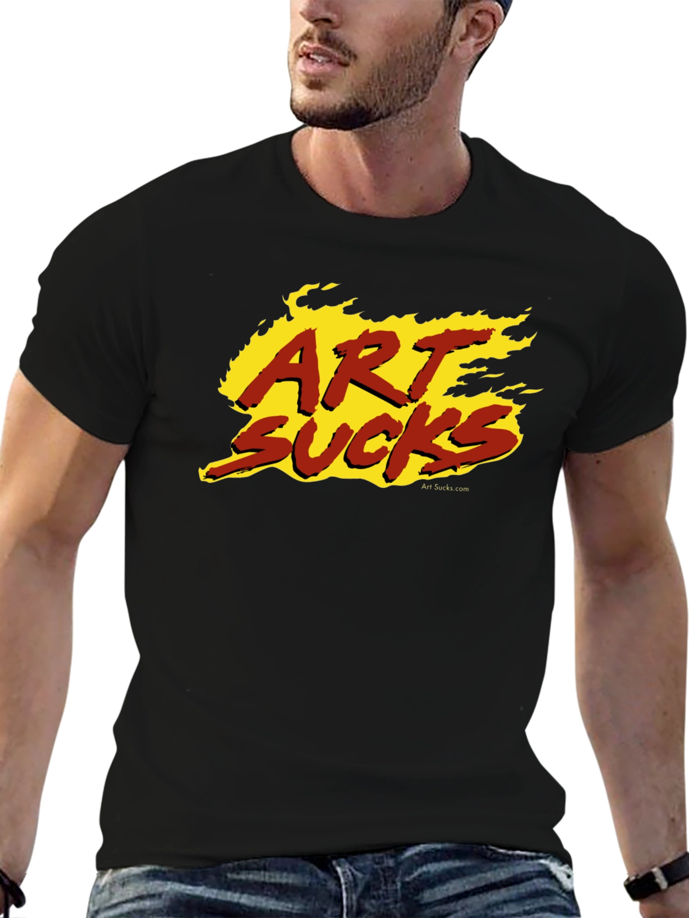 Art Sucks Graphic Tee - Black Cotton T-Shirt