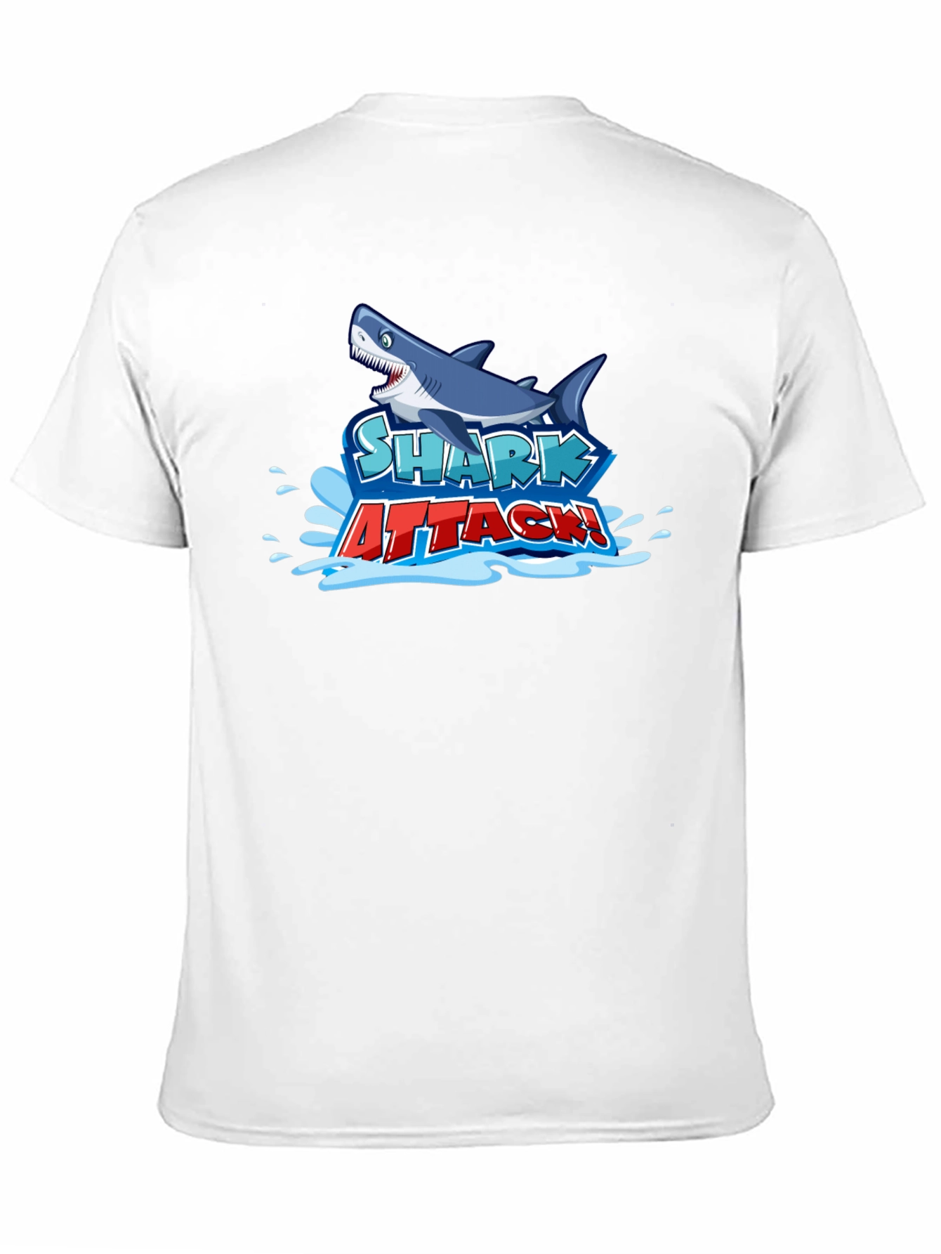 Shark Attack Graphic Tee - Black Cotton T-Shirt