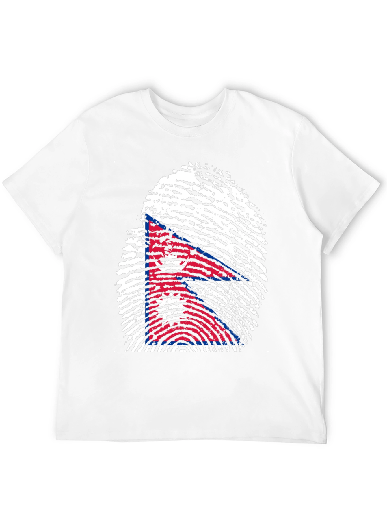 Nepal Flag Fingerprint T-Shirt - Black Graphic Tee