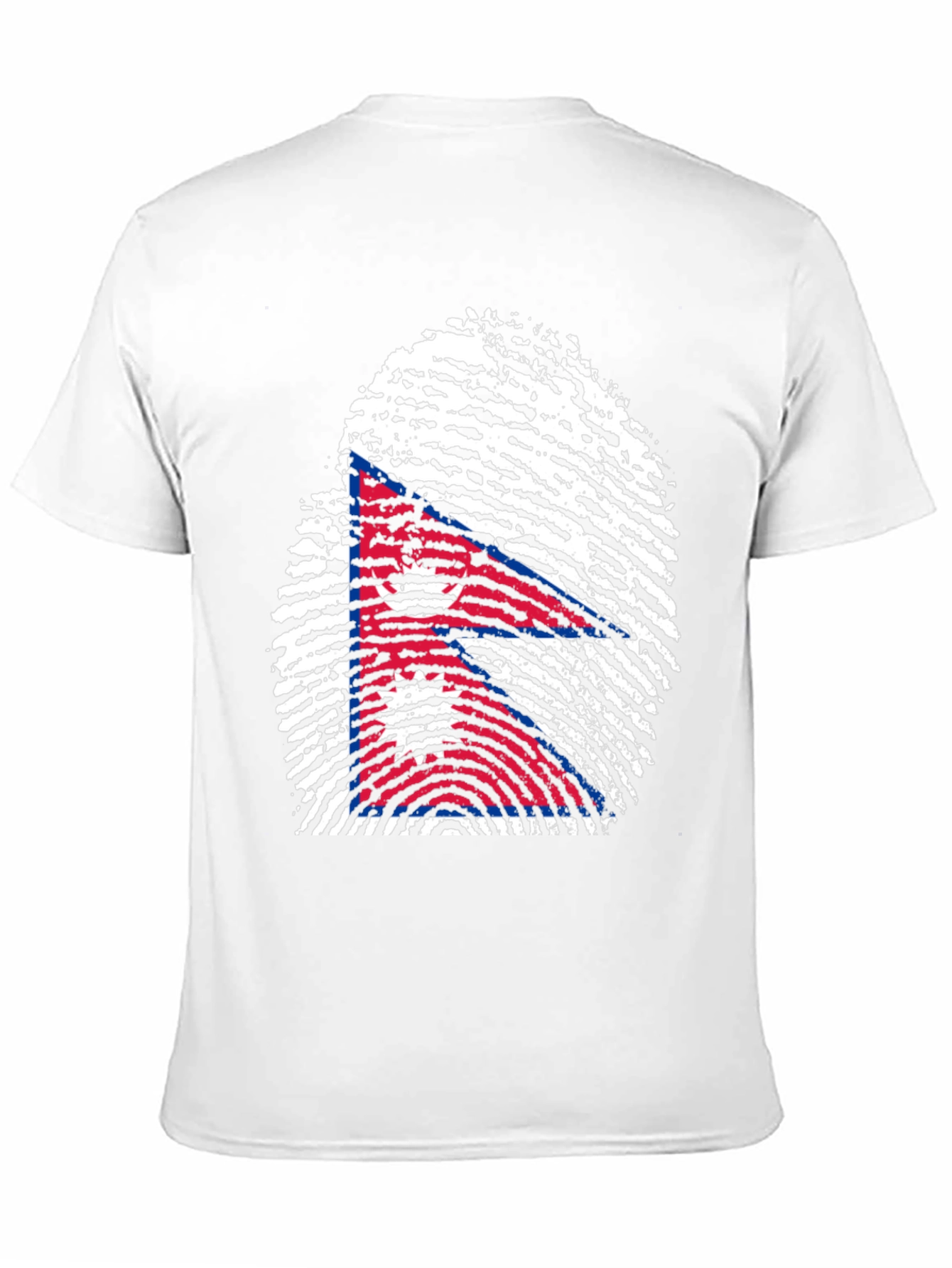 Nepal Flag Fingerprint T-Shirt - Black Graphic Tee