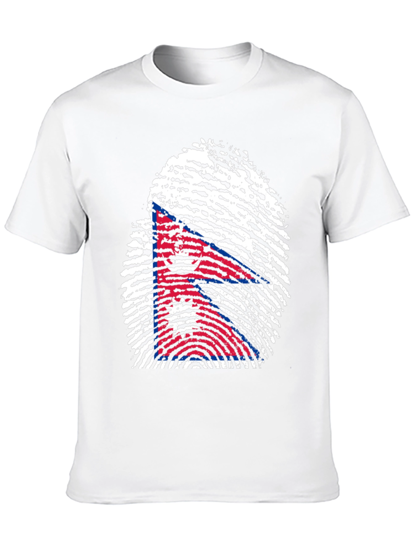 Nepal Flag Fingerprint T-Shirt - Black Graphic Tee