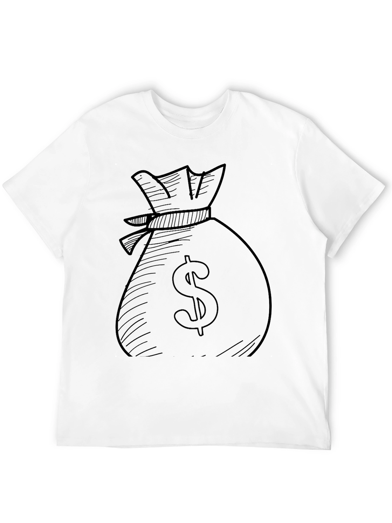 Money Bag Graphic Tee - Black Cotton Blend