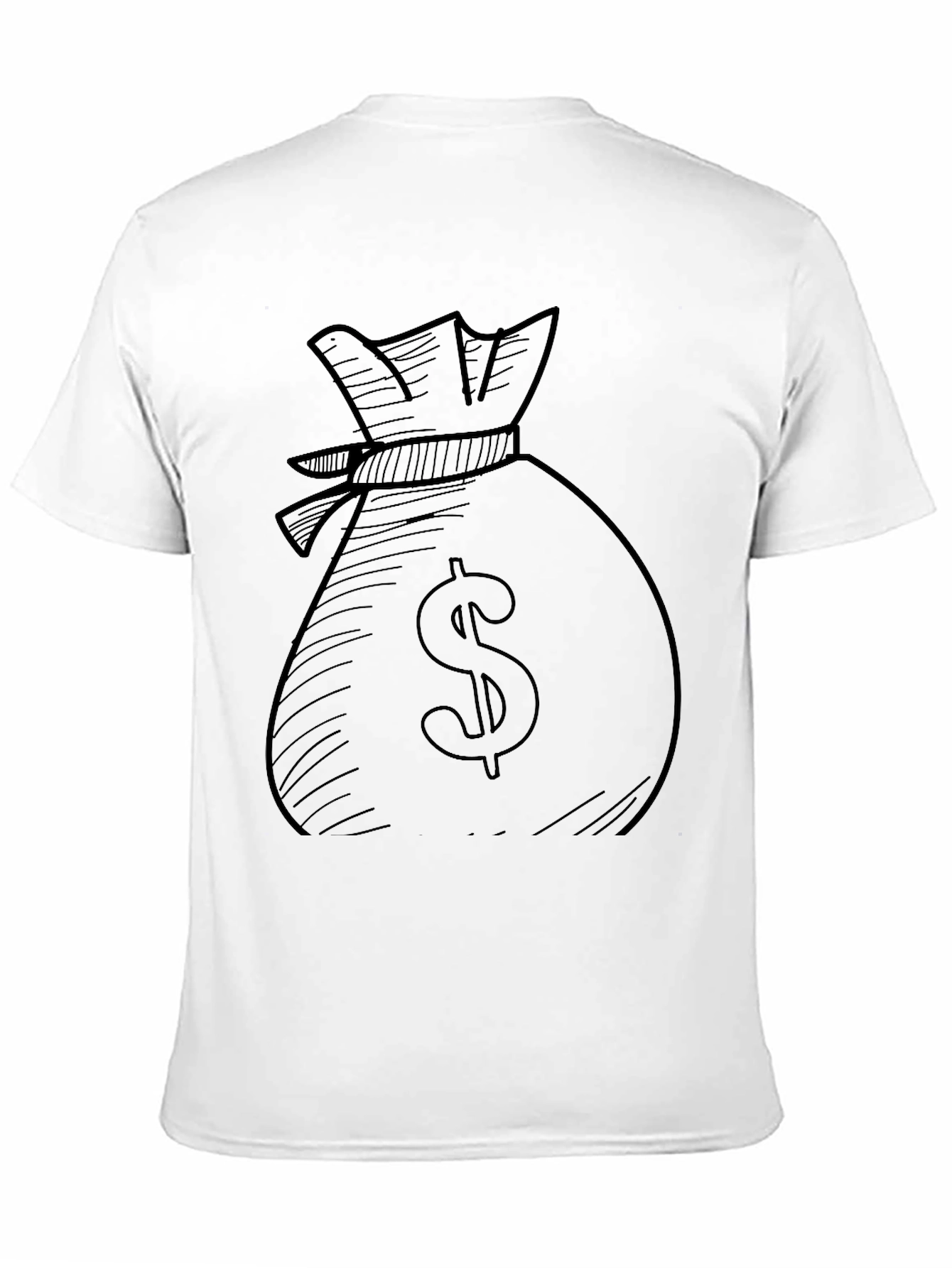 Money Bag Graphic Tee - Black Cotton Blend