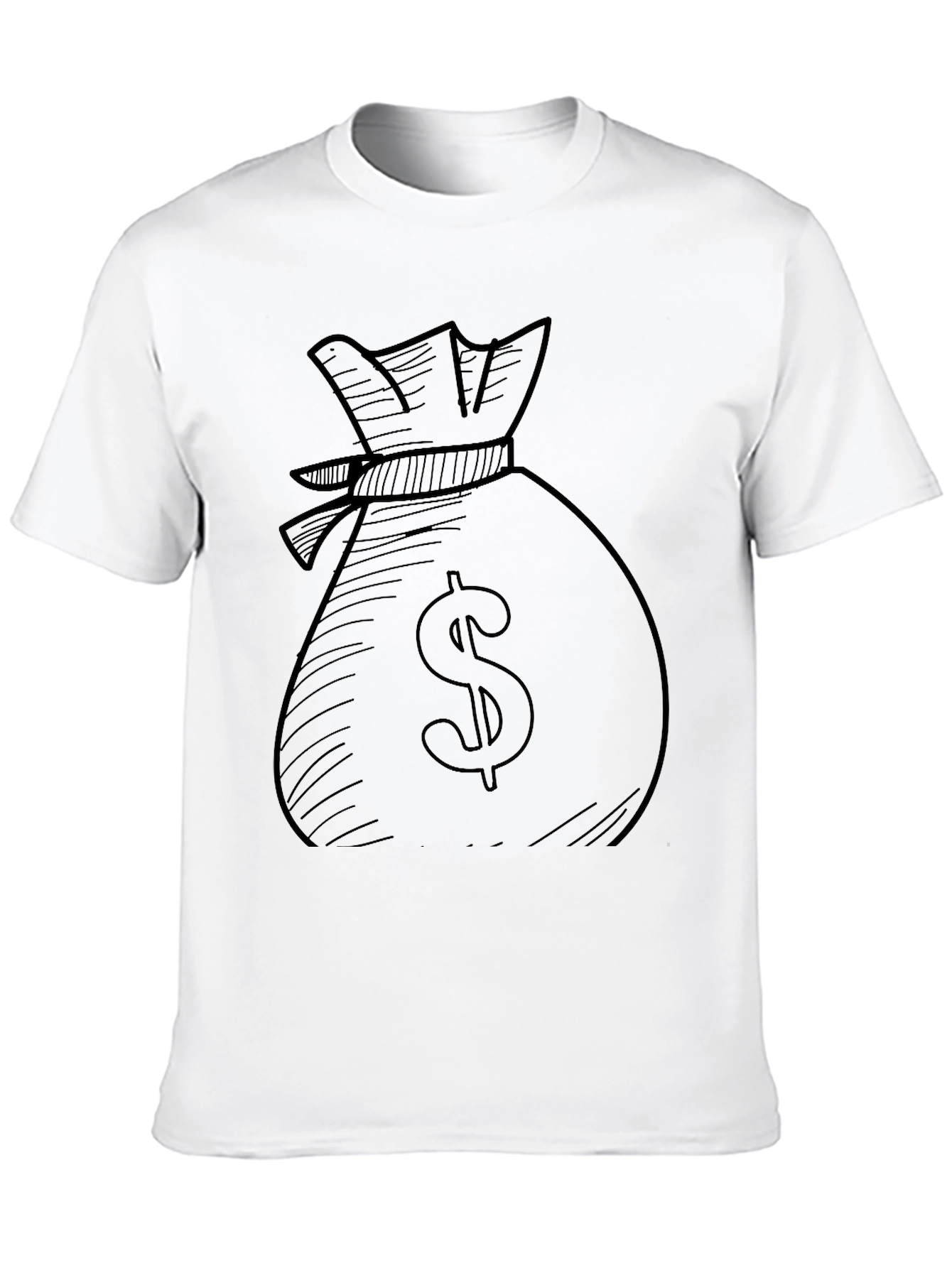 Money Bag Graphic Tee - Black Cotton Blend