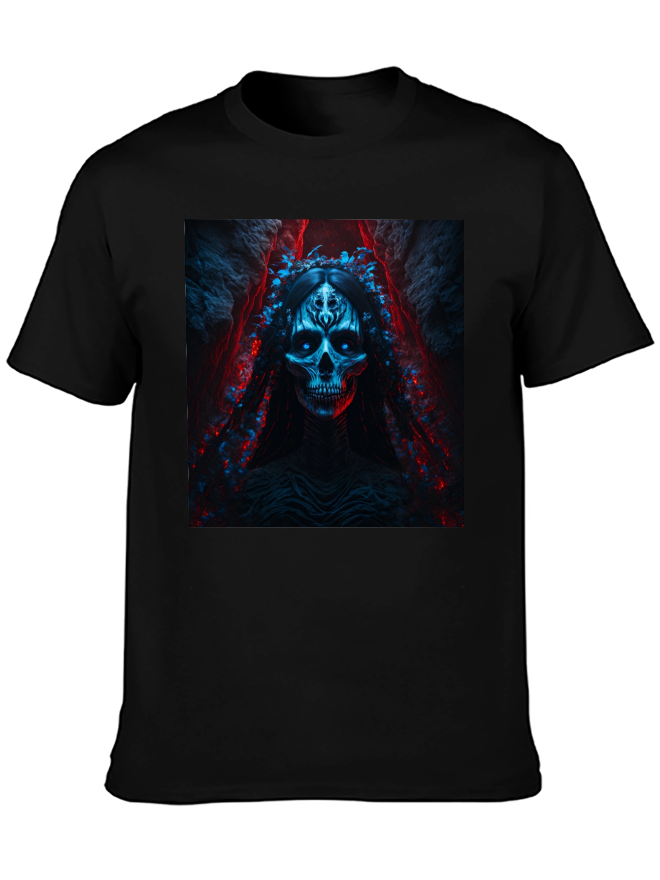 Skull Queen Graphic Tee - Gothic Style Black T-Shirt