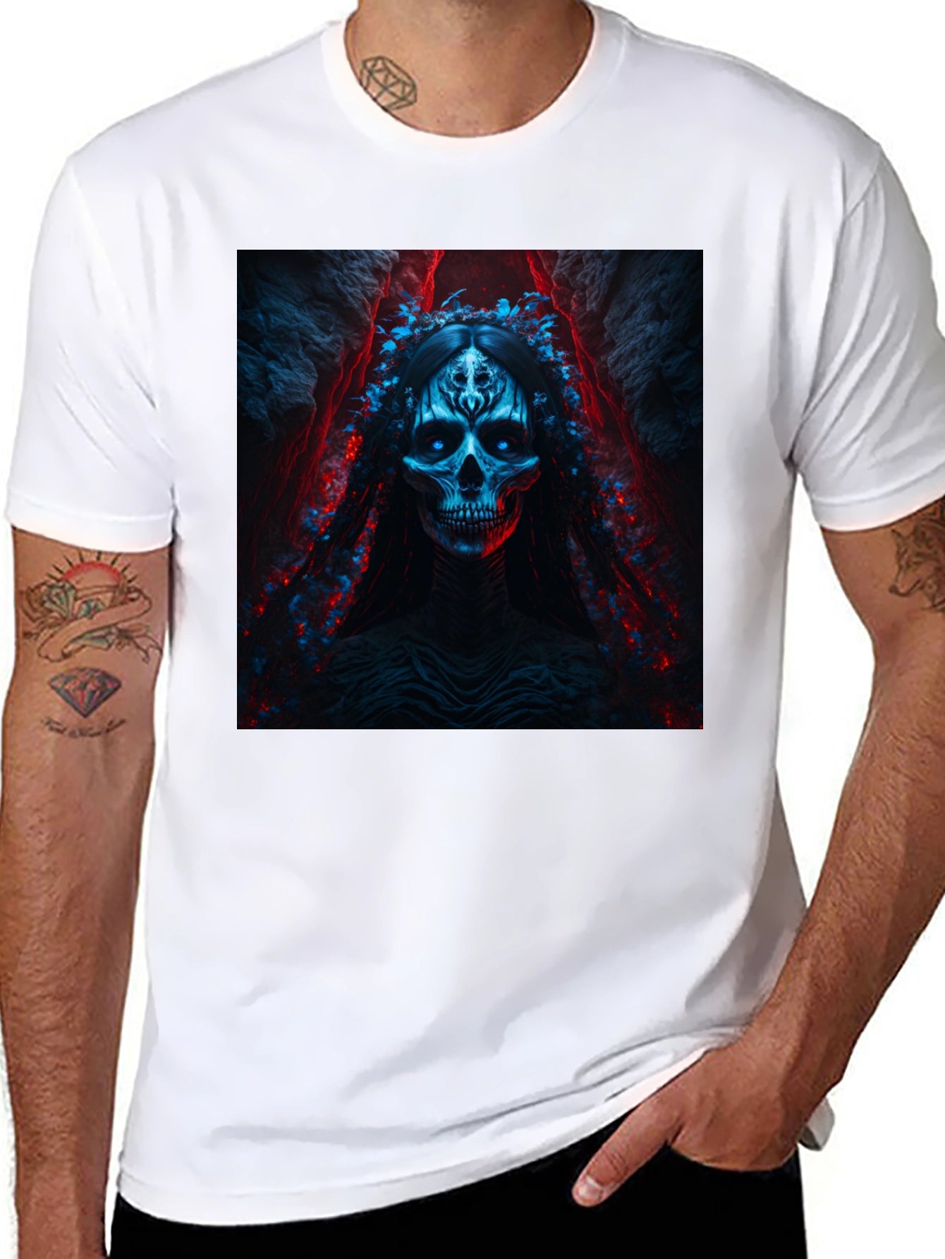 Skull Queen Graphic Tee - Gothic Style Black T-Shirt