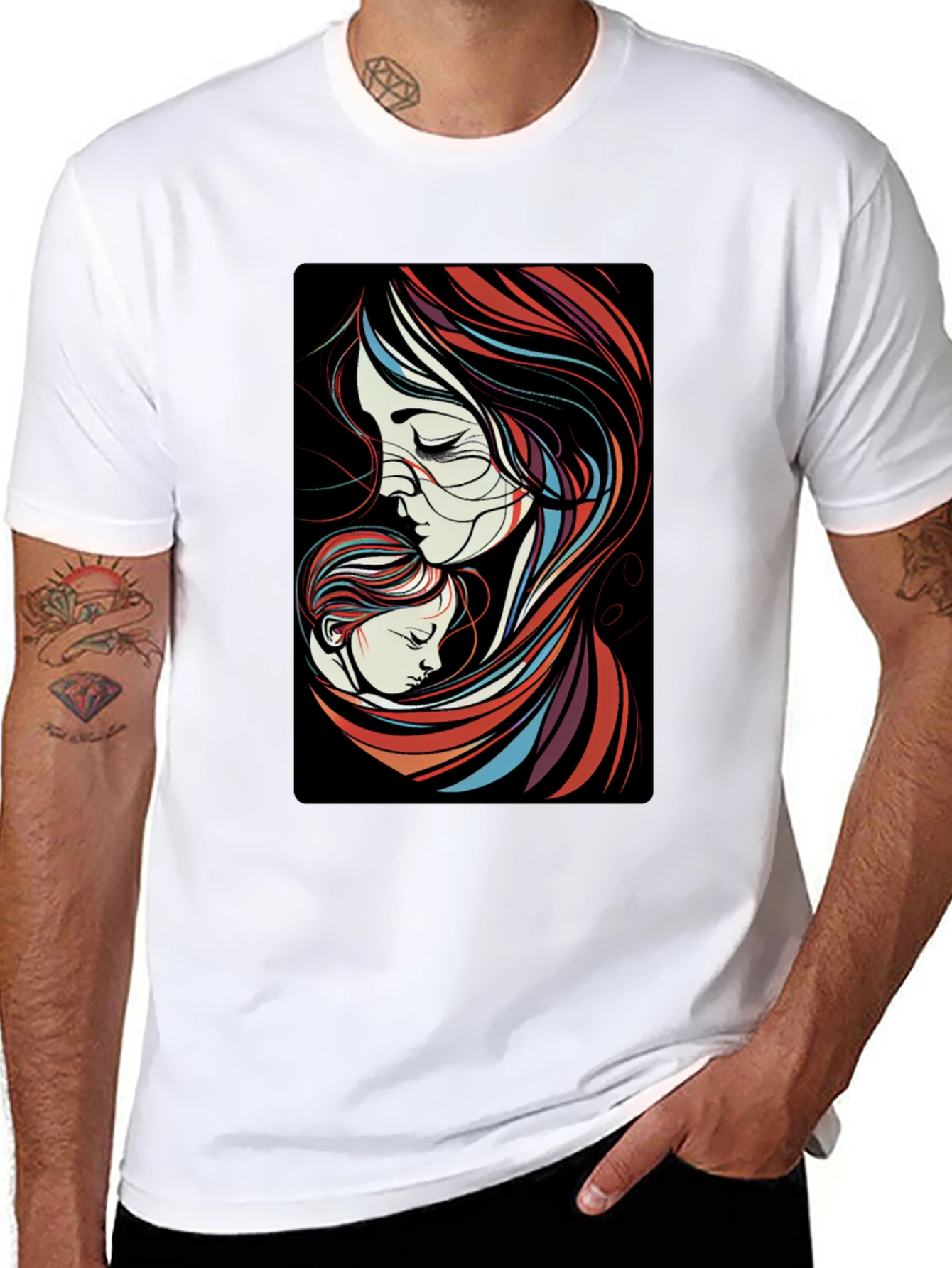 Mother & Child Graphic Tee - Stylish Comfort