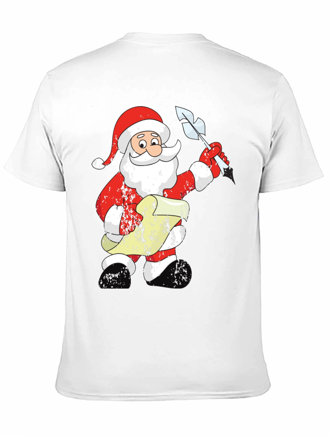 Festive Santa List Black T-Shirt