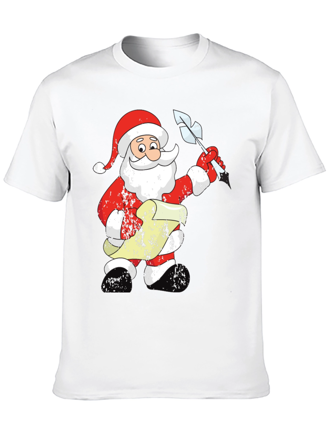 Festive Santa List Black T-Shirt