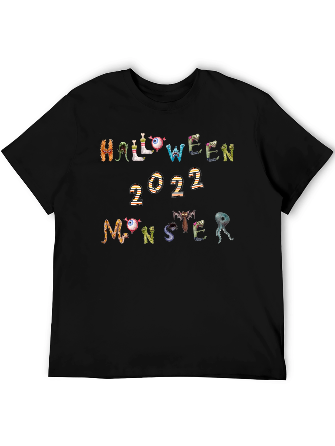 Halloween Monster 2022 Black Graphic T-Shirt