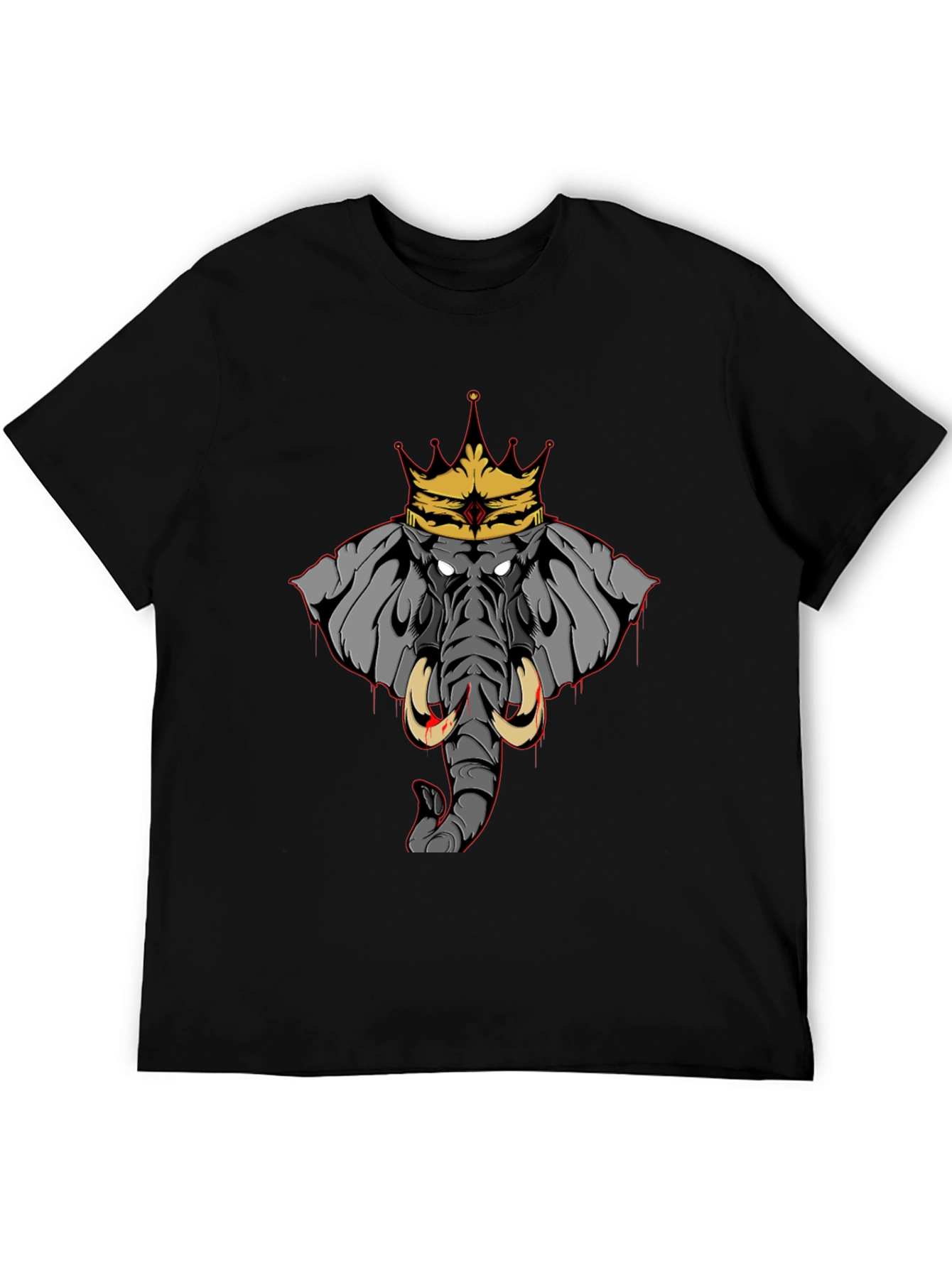 Elephant King Graphic Tee - Black Cotton T-Shirt
