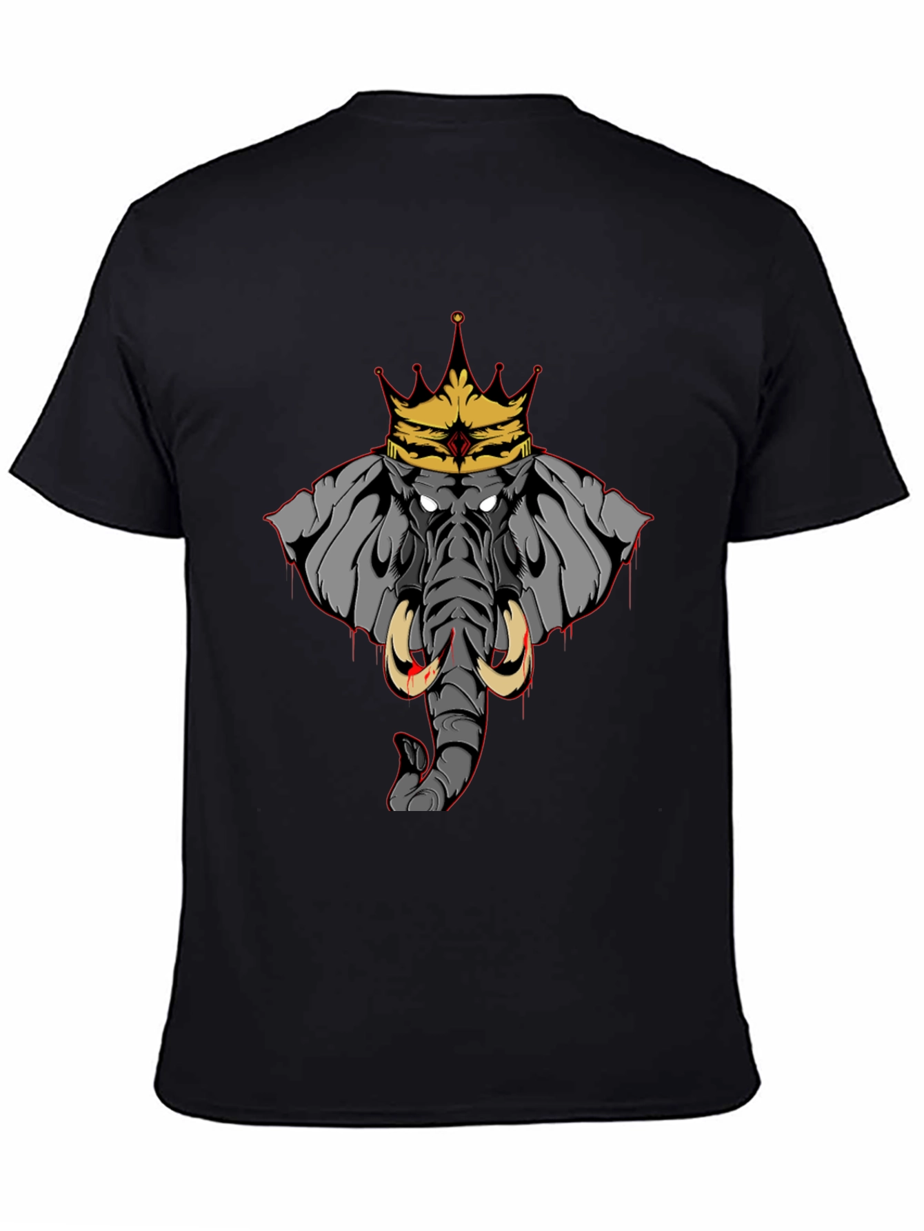 Elephant King Graphic Tee - Black Cotton T-Shirt