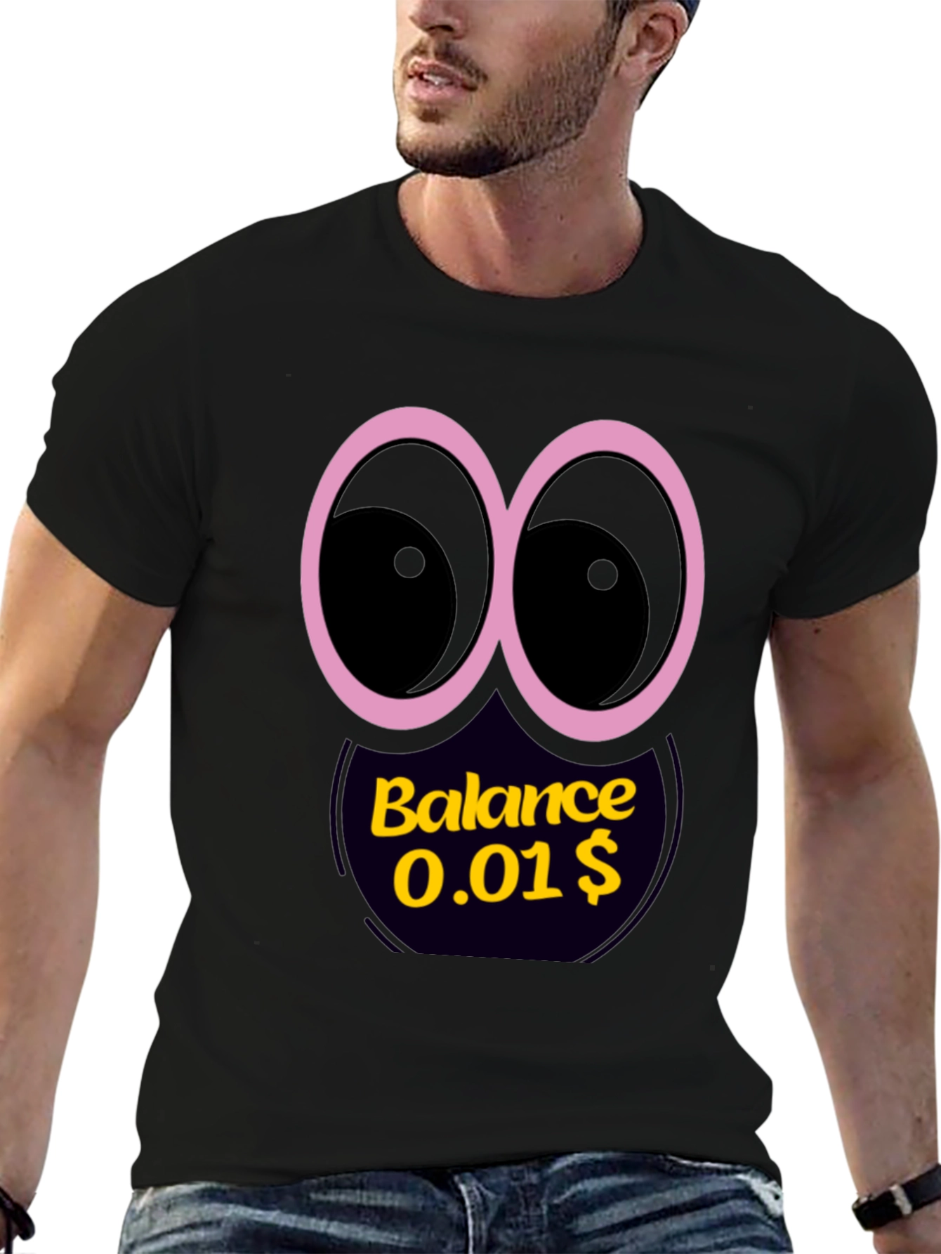 Funny Balance Graphic Black T-Shirt
