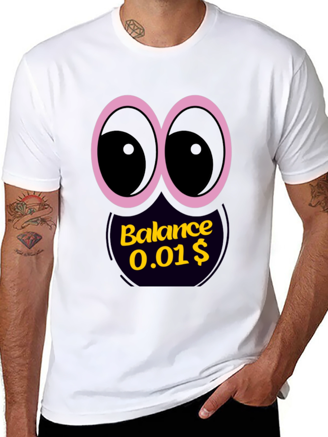 Funny Balance Graphic Black T-Shirt