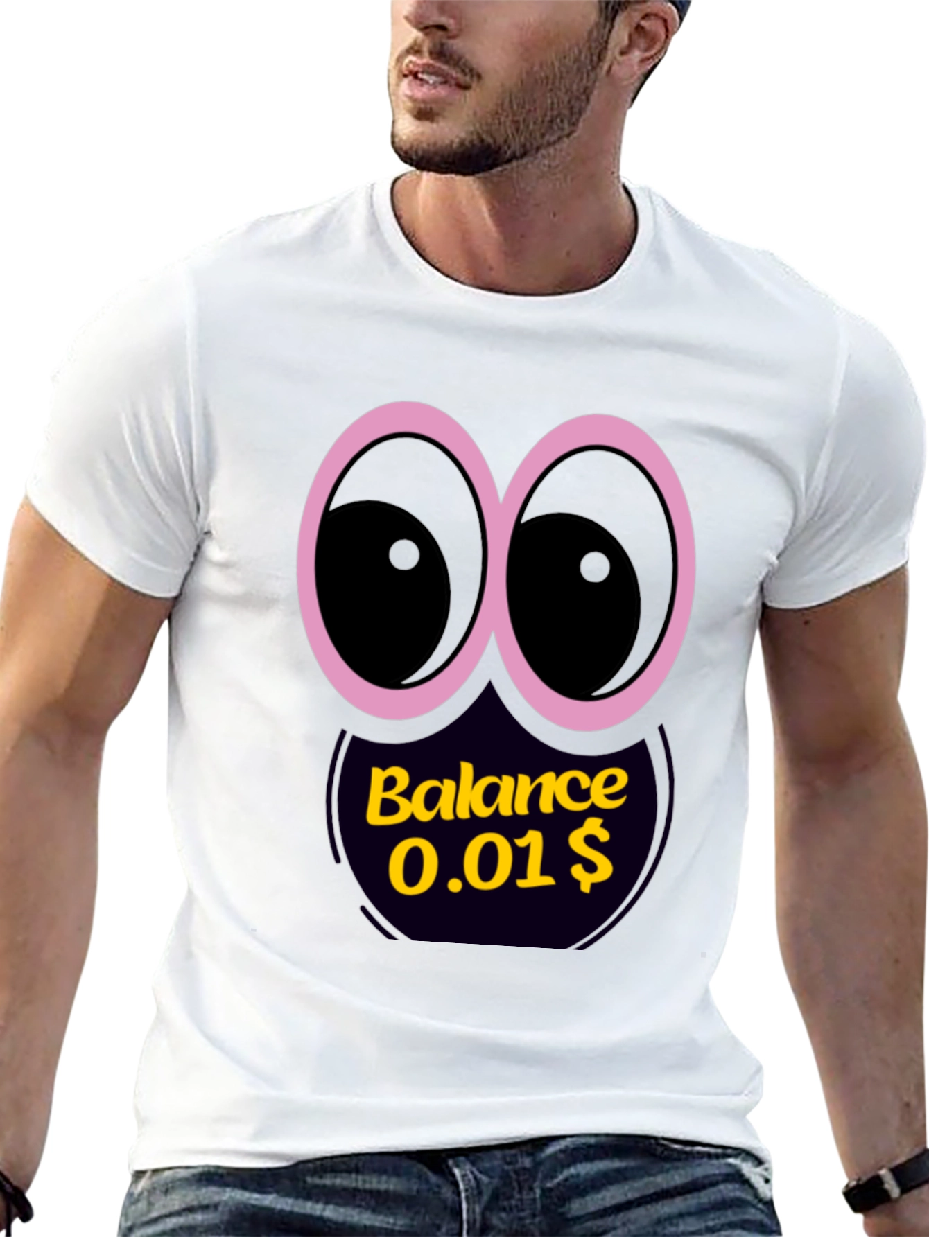 Funny Balance Graphic Black T-Shirt