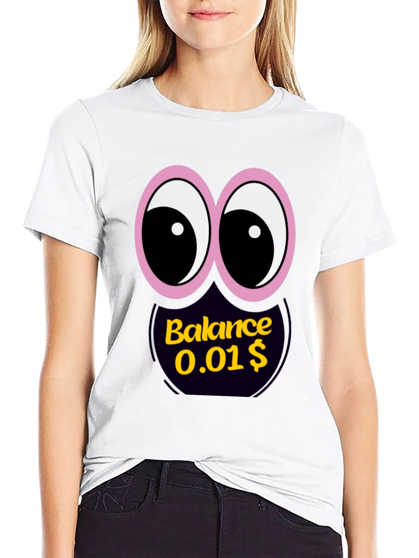 Funny Balance Graphic Black T-Shirt