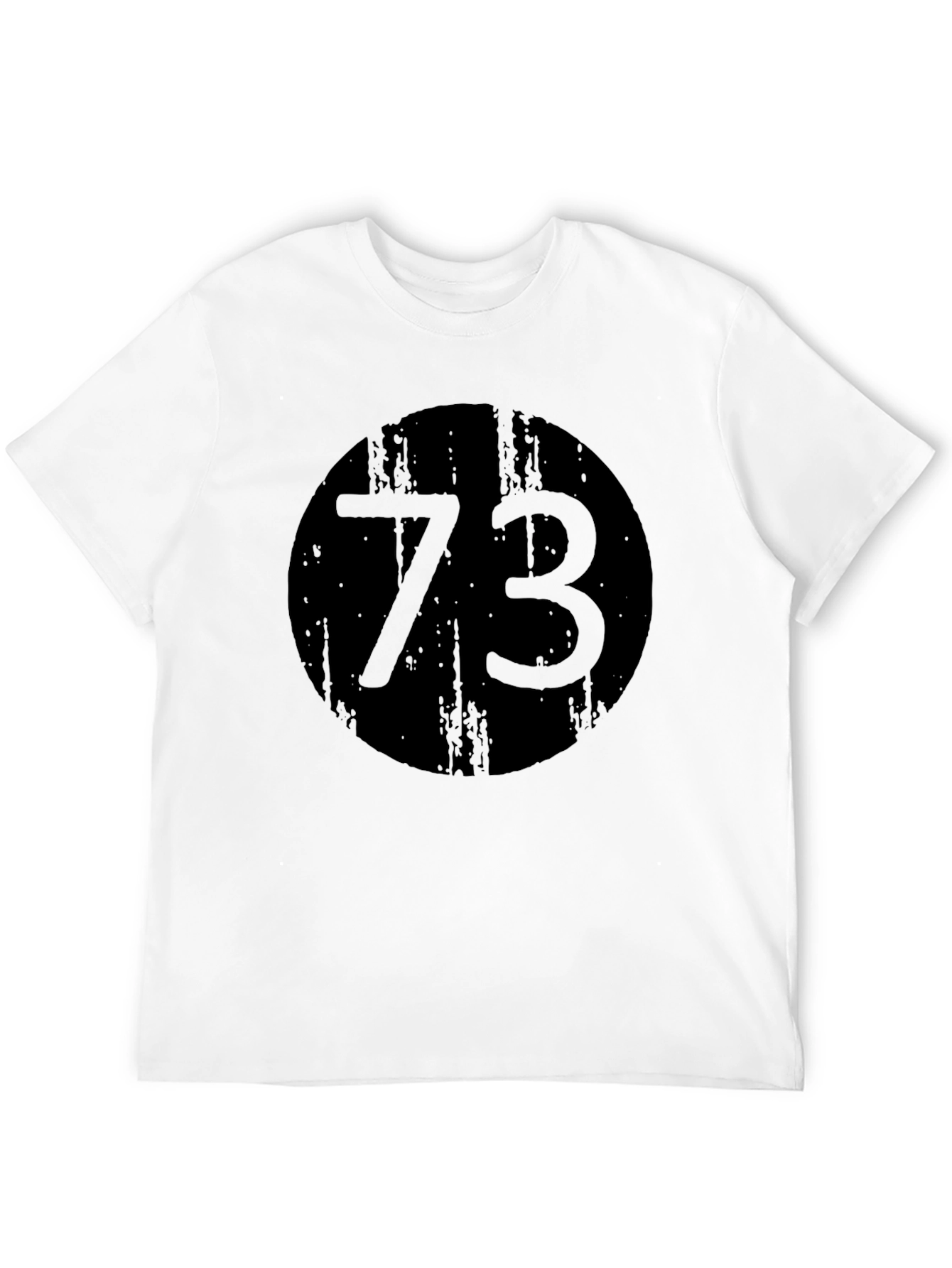 Mens Black T-Shirt - Number 73 Graphic Print