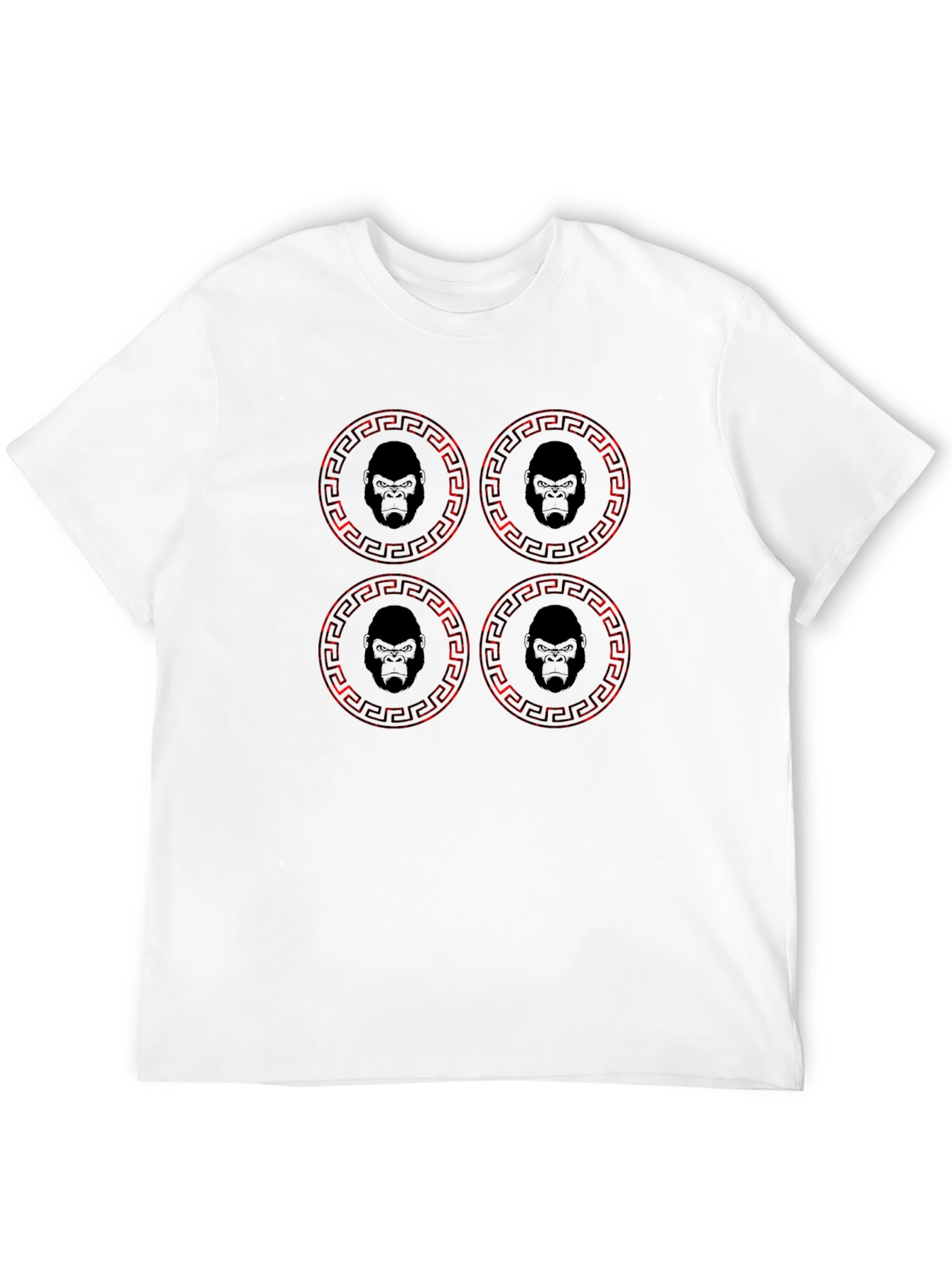 Gorilla Emblem T-Shirt - Red Pattern Black Tee
