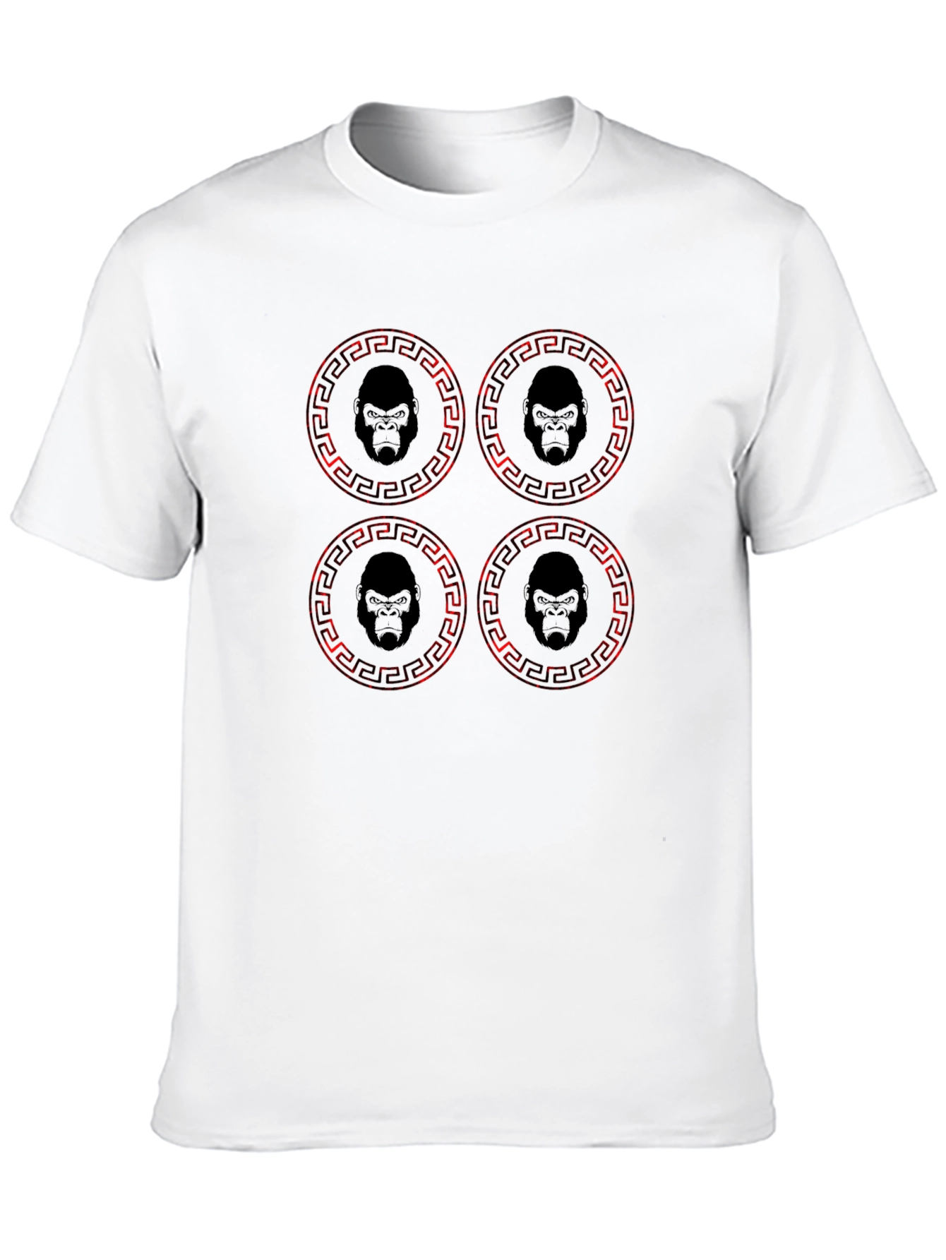 Gorilla Emblem T-Shirt - Red Pattern Black Tee