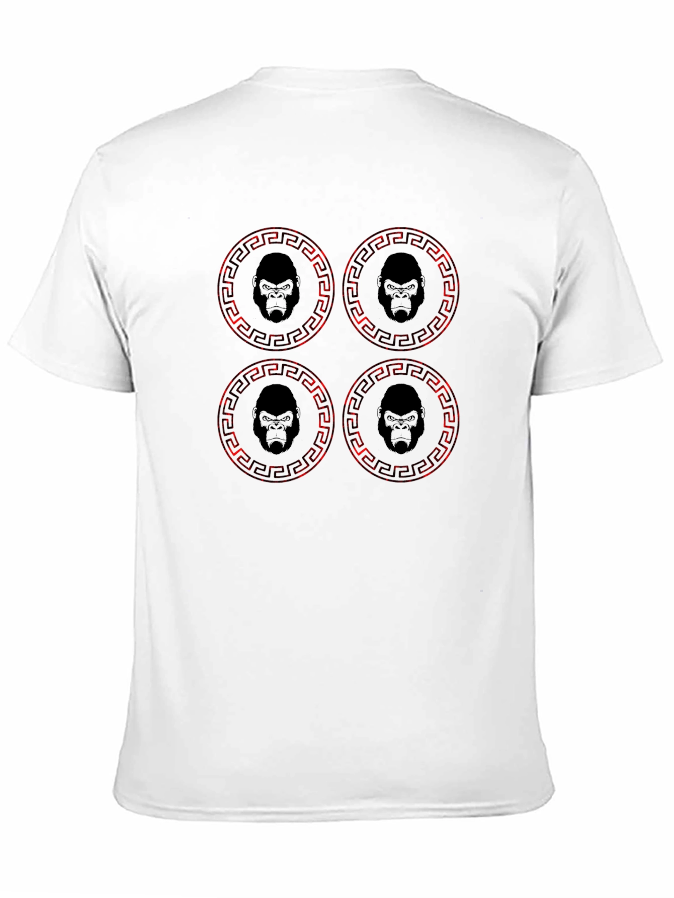 Gorilla Emblem T-Shirt - Red Pattern Black Tee