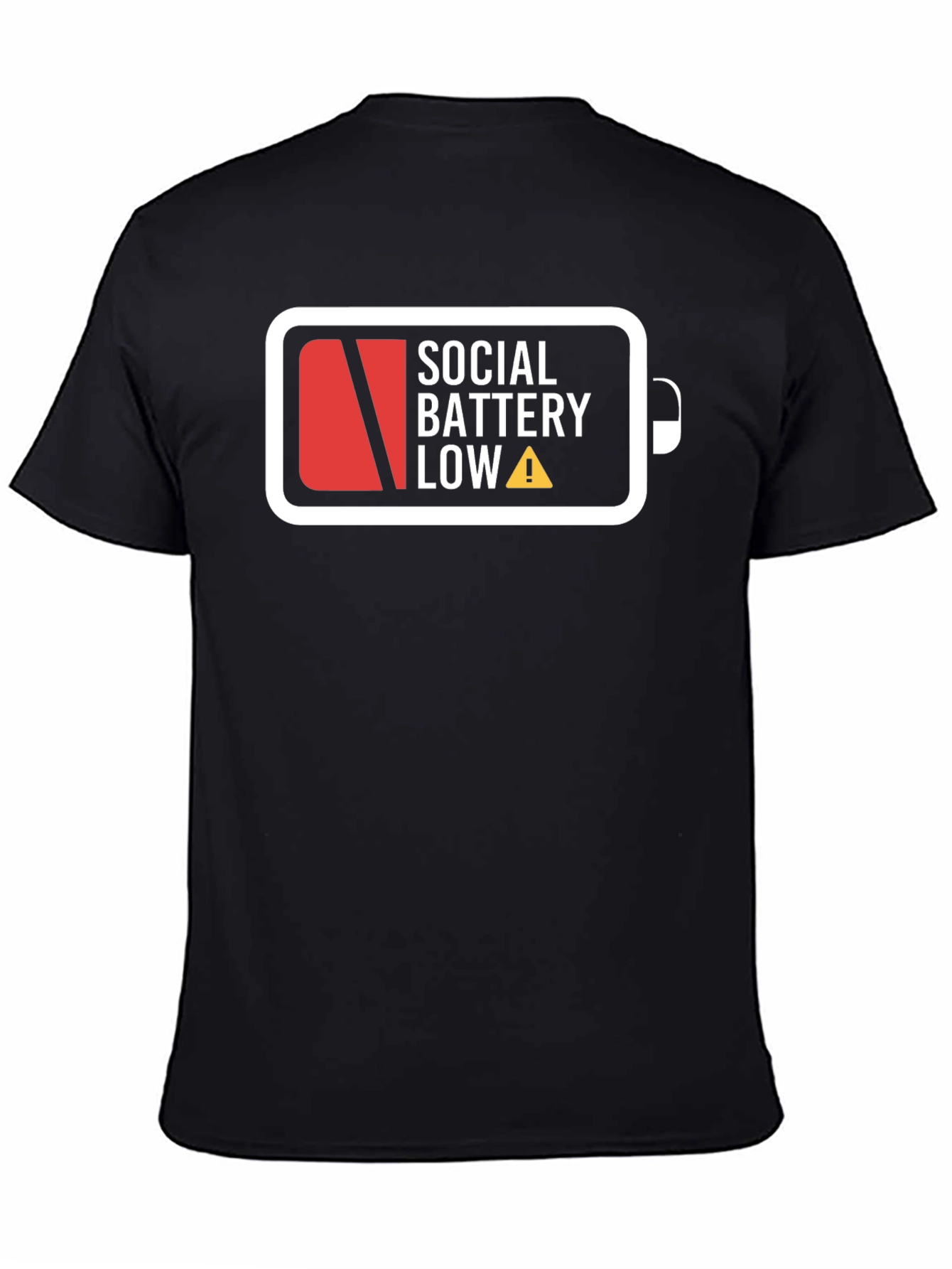 Social Battery Low Graphic T-Shirt - Black