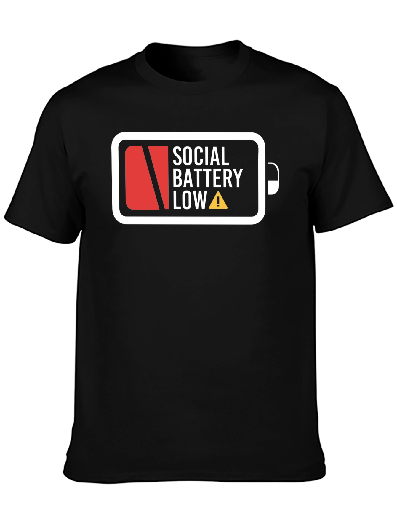 Social Battery Low Graphic T-Shirt - Black