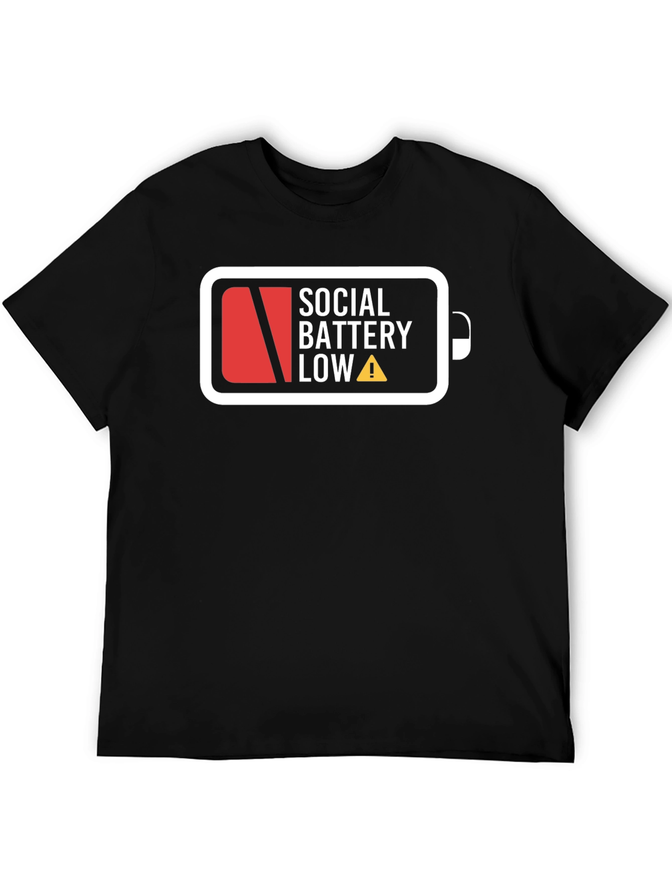 Social Battery Low Graphic T-Shirt - Black
