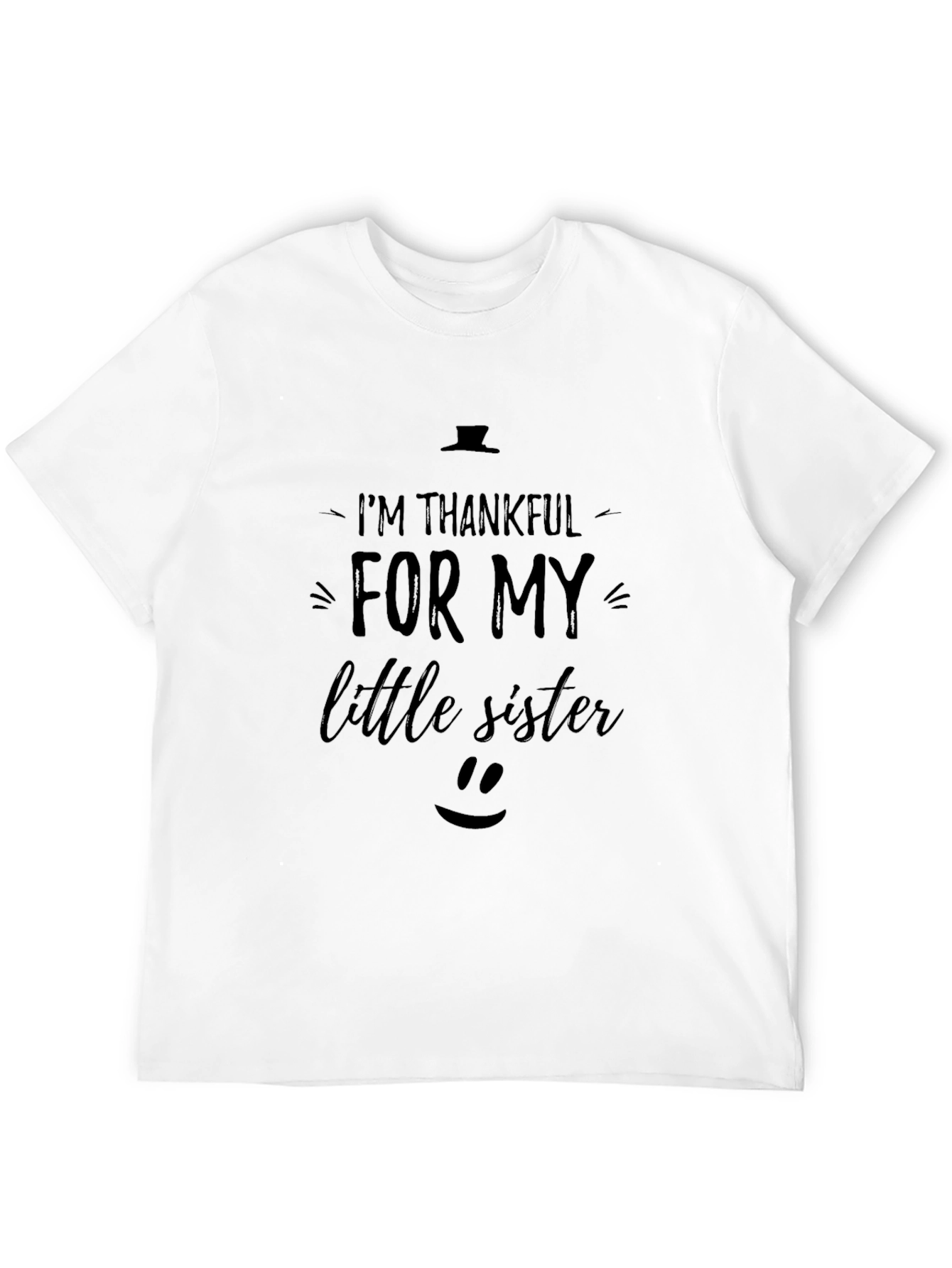 Im Thankful For My Little Sister Black Tee
