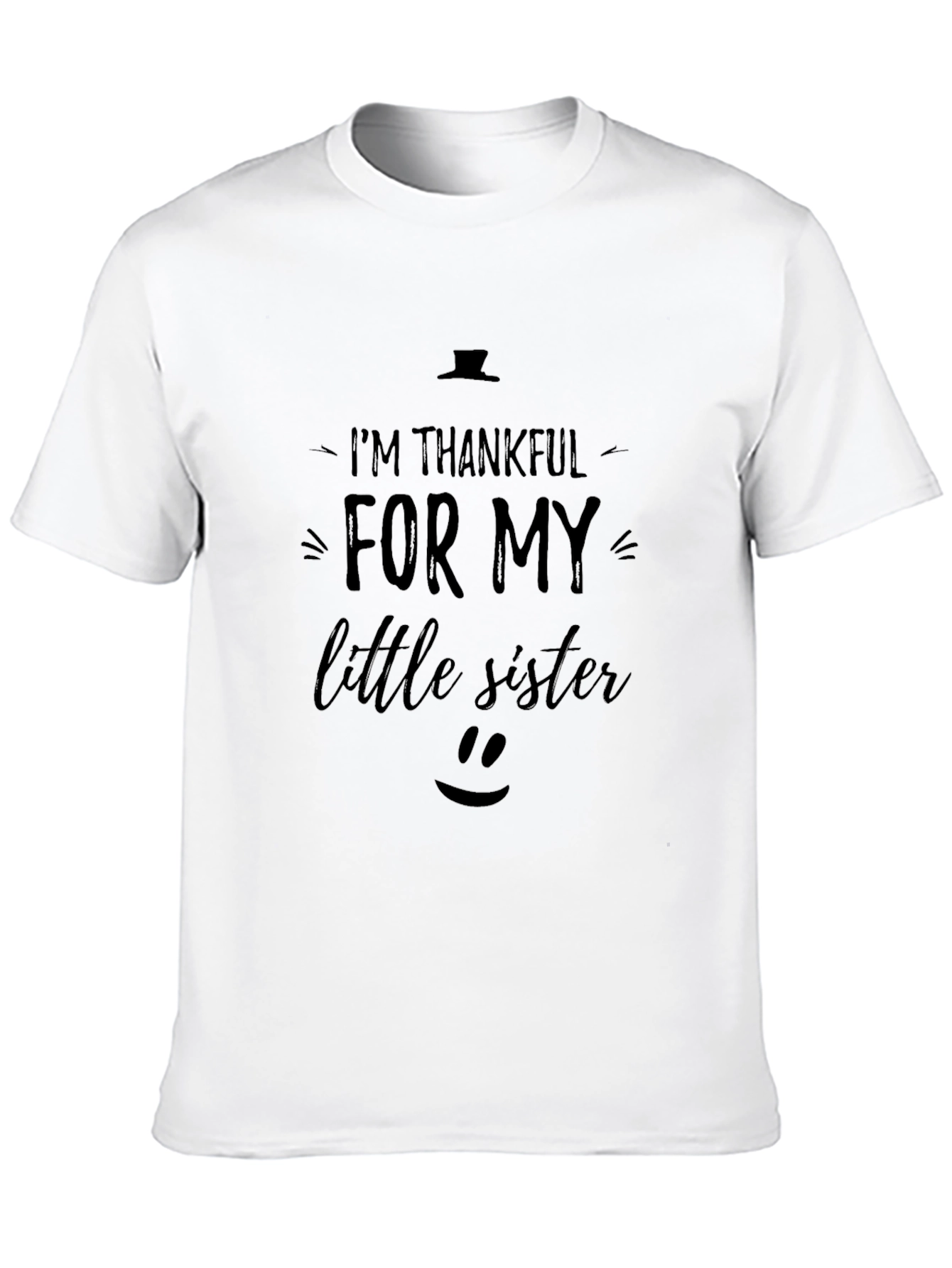 Im Thankful For My Little Sister Black Tee
