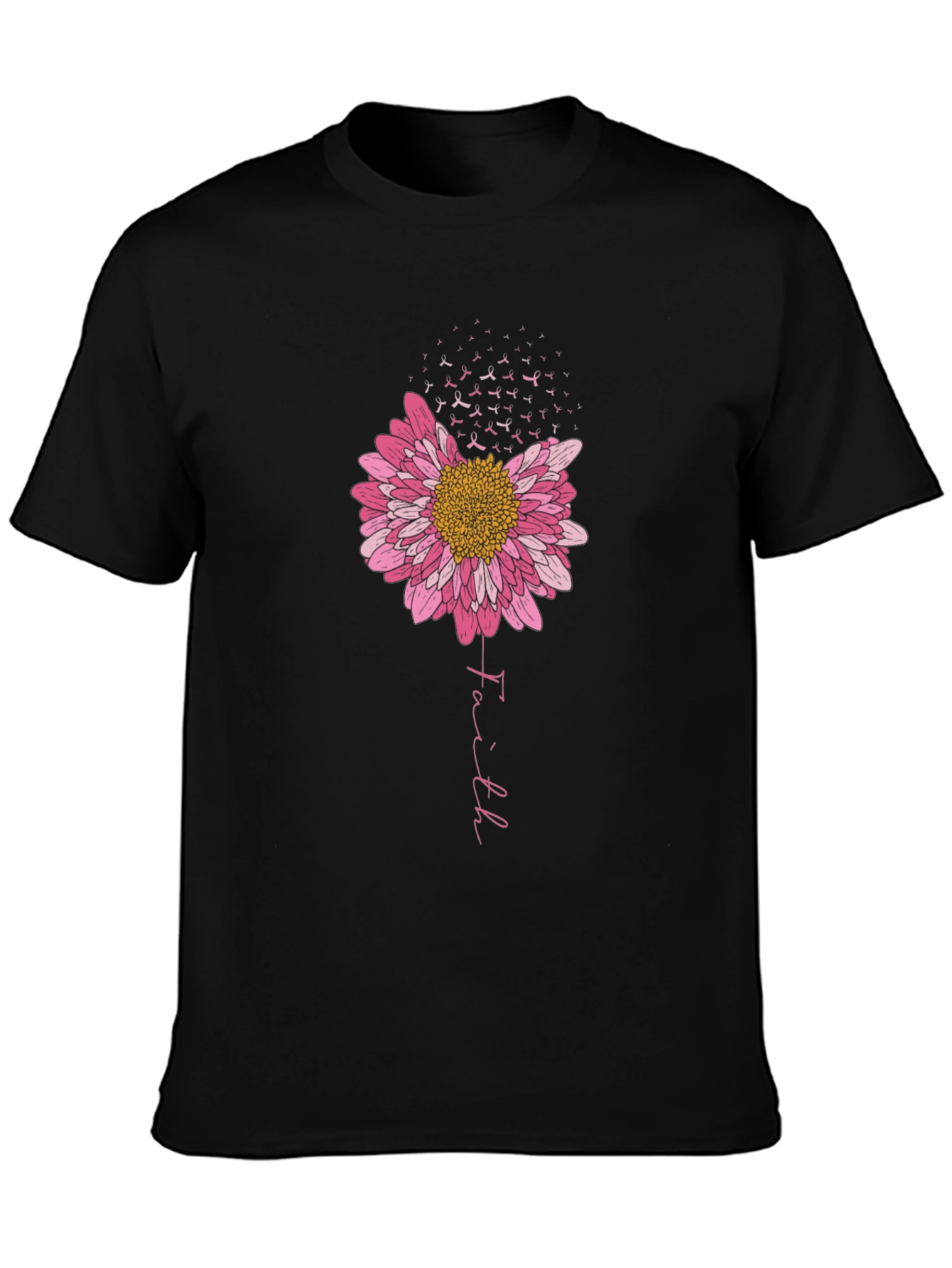 Faith Flower Breast Cancer Awareness Tee