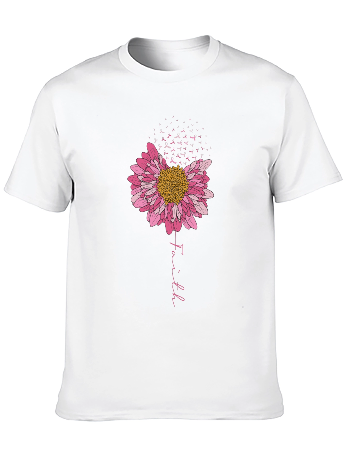 Faith Flower Breast Cancer Awareness Tee
