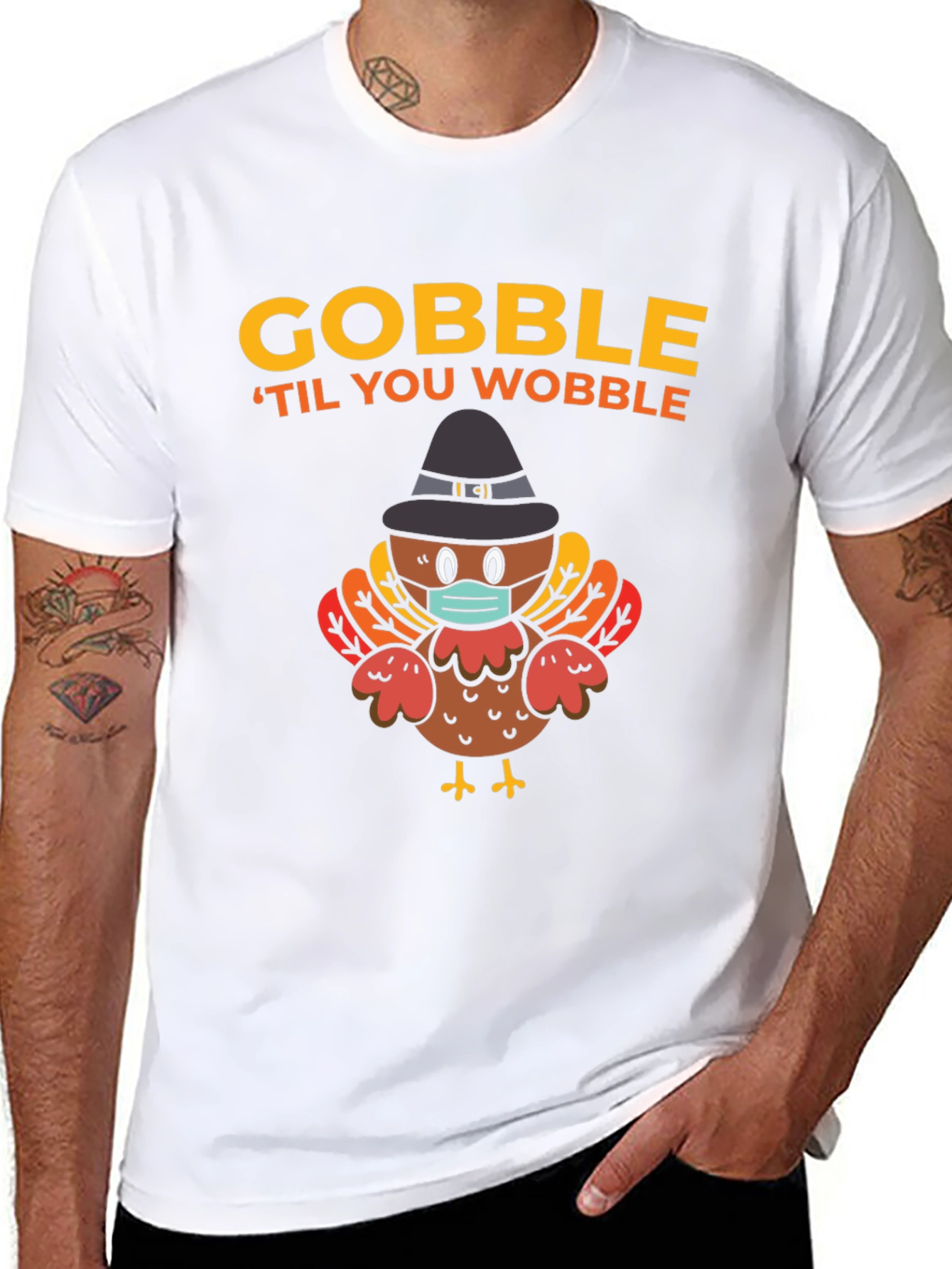 Gobble Til You Wobble Turkey Thanksgiving T-Shirt