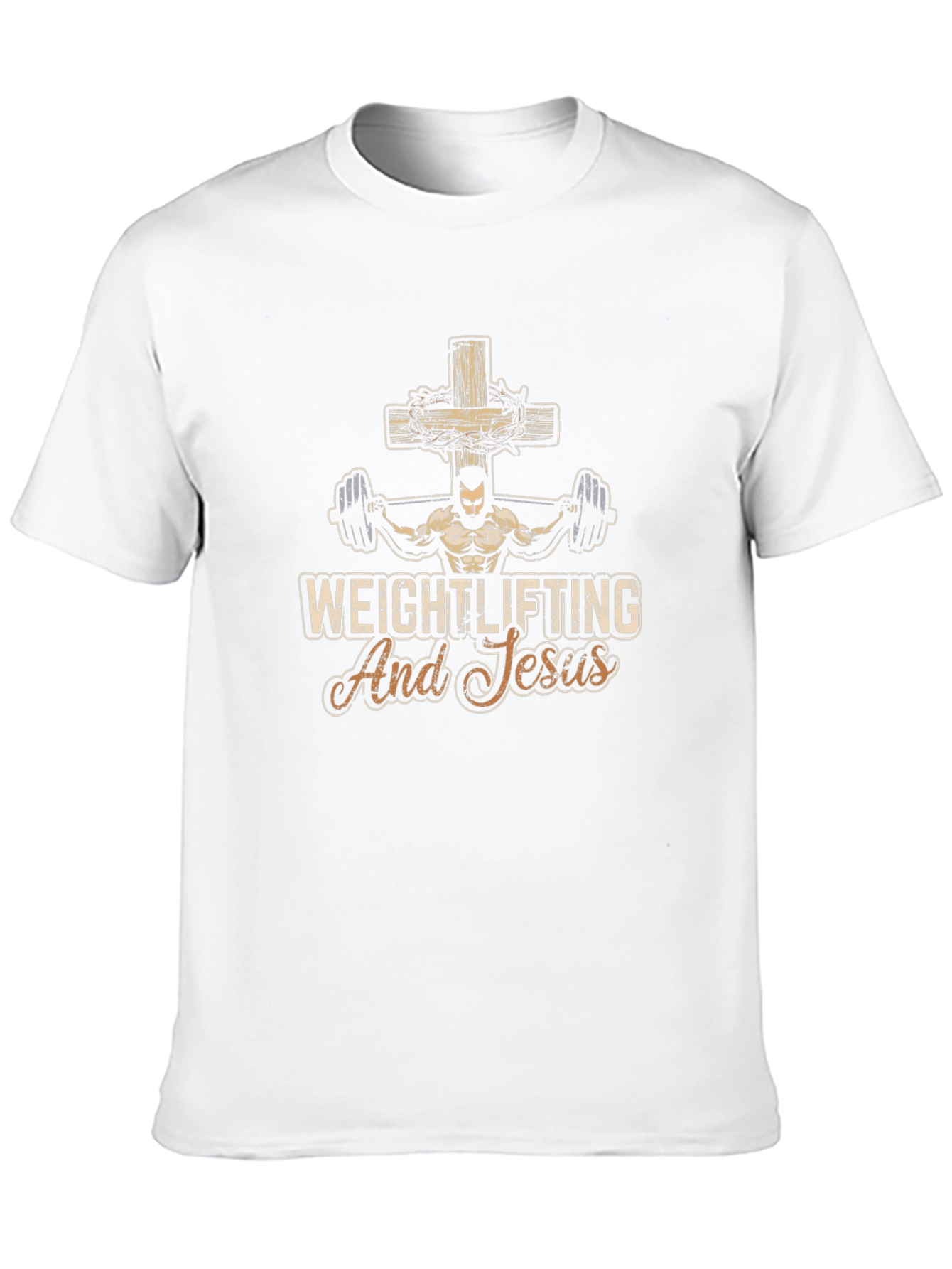 Weightlifting and Jesus T-Shirt - Black Cotton