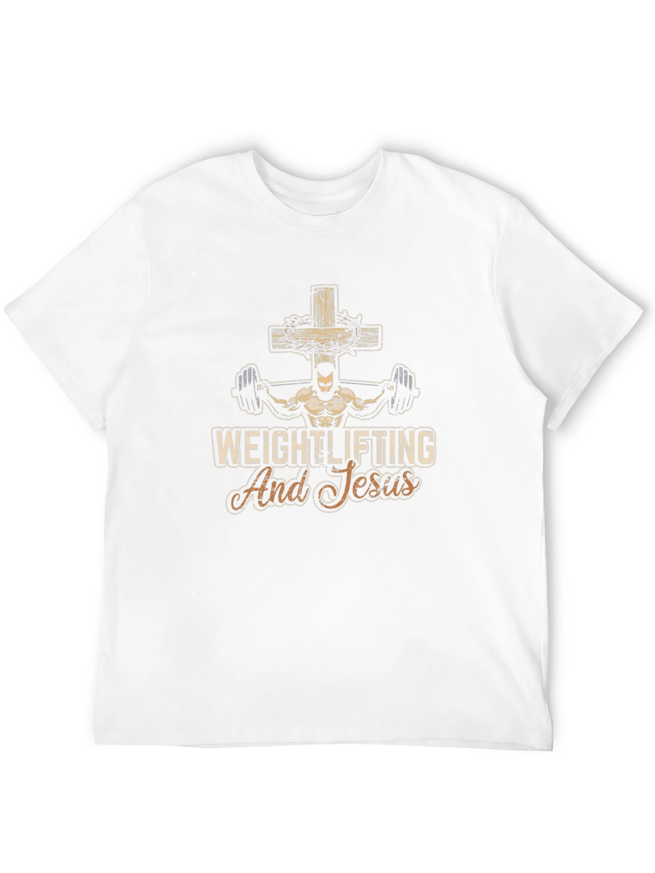 Weightlifting and Jesus T-Shirt - Black Cotton