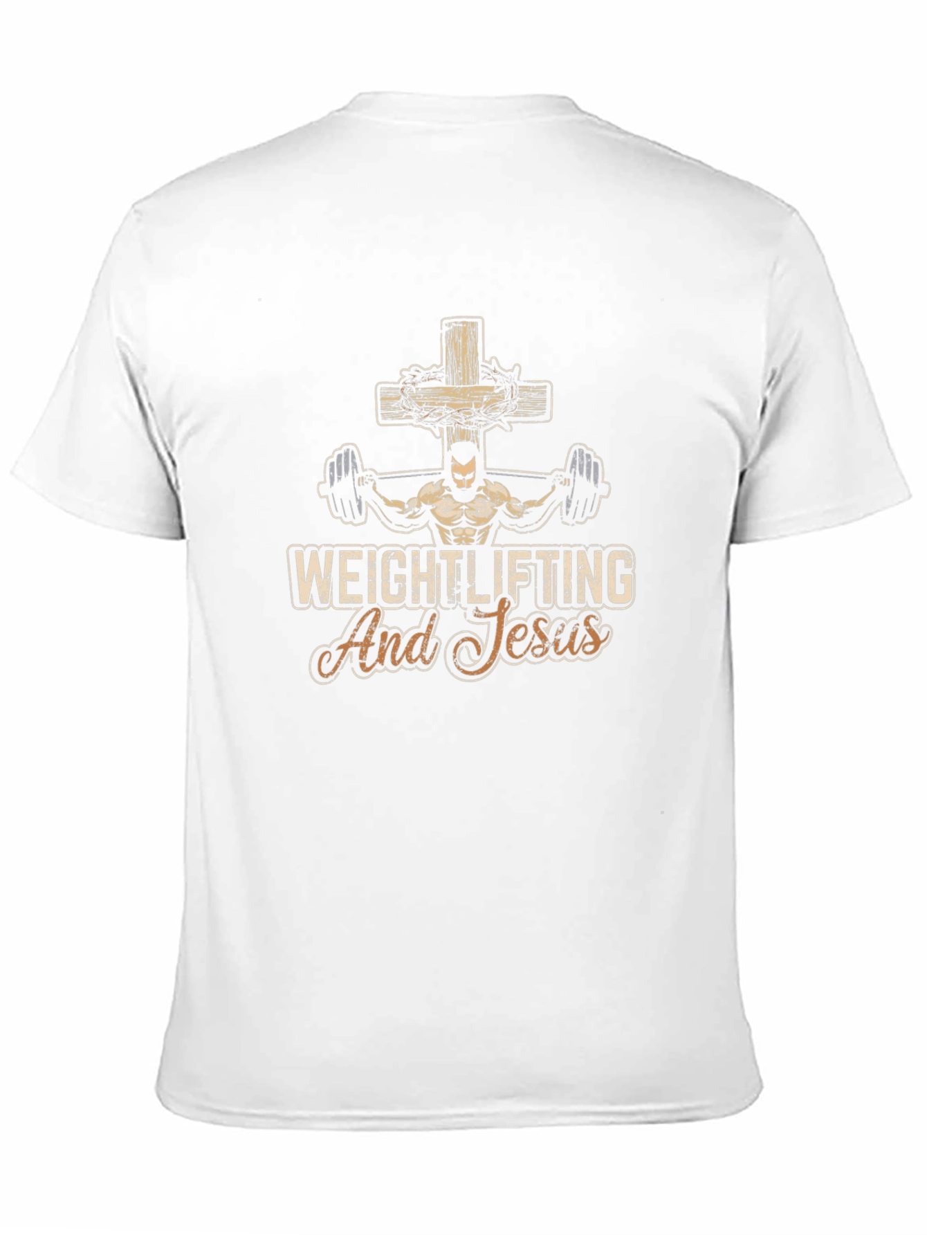 Weightlifting and Jesus T-Shirt - Black Cotton