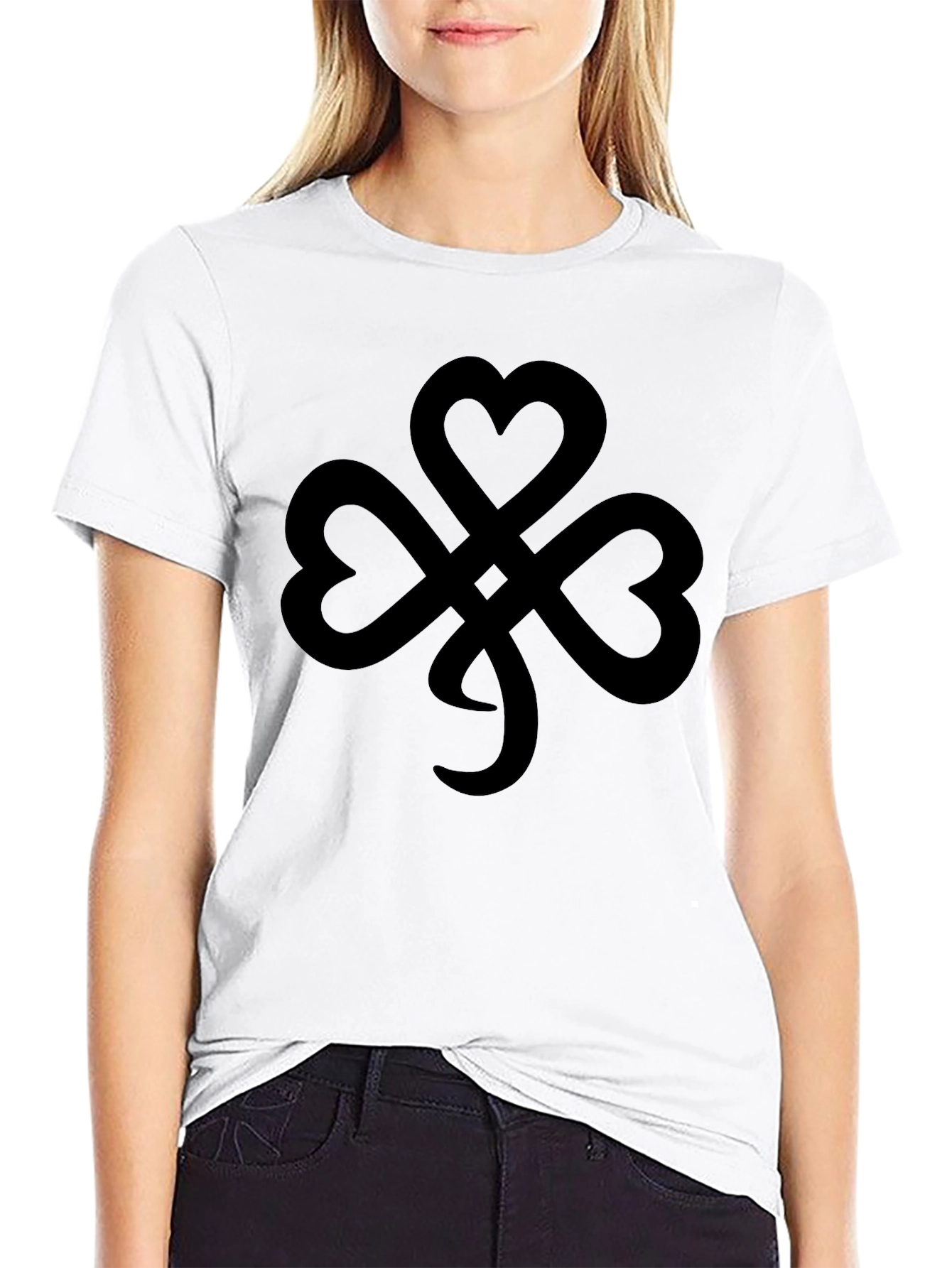Stylish Black Shamrock T-Shirt