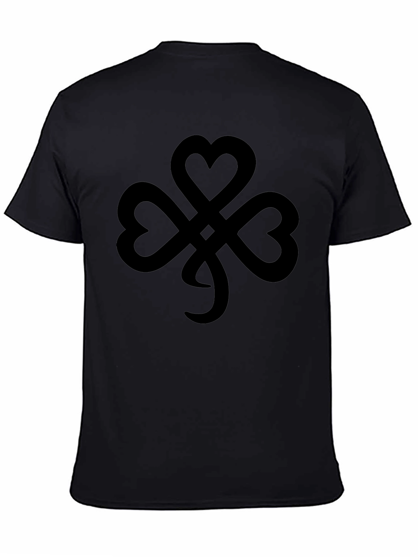 Stylish Black Shamrock T-Shirt