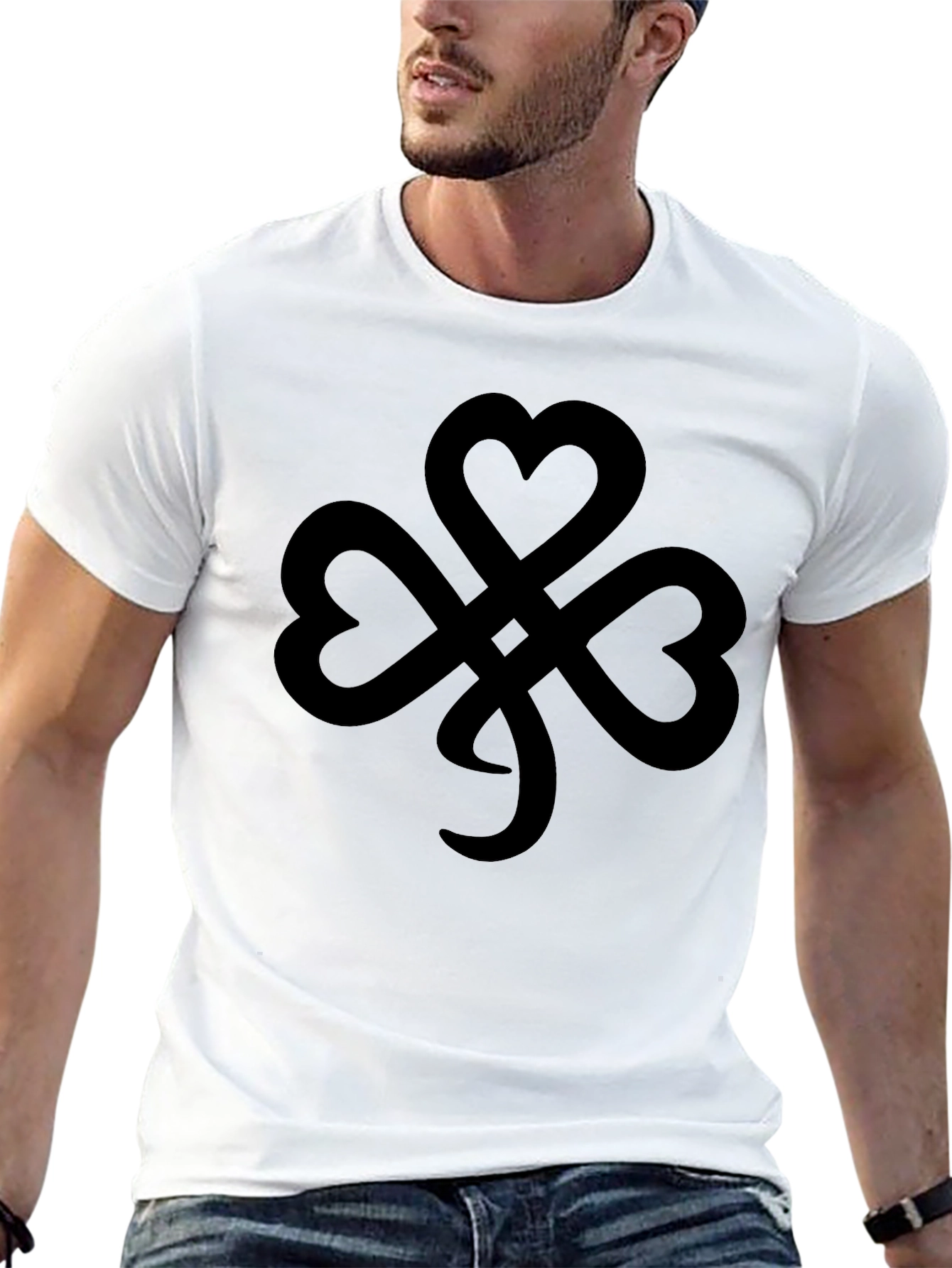 Stylish Black Shamrock T-Shirt