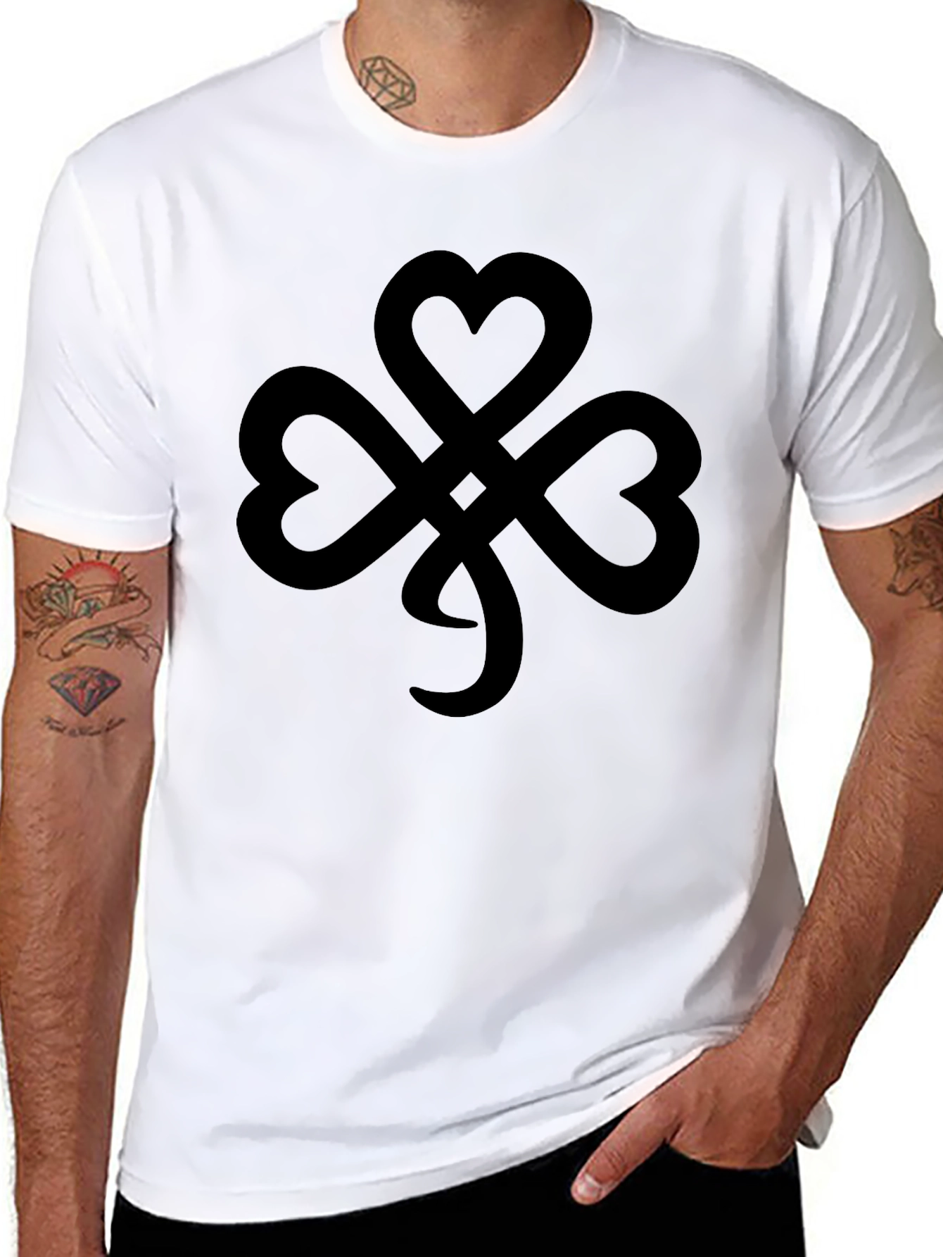Stylish Black Shamrock T-Shirt