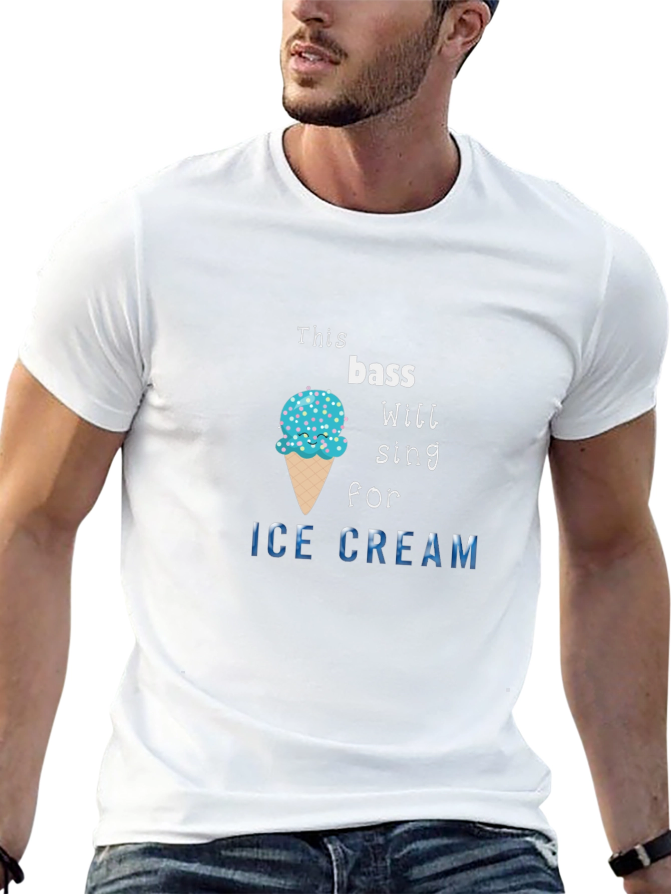 Bass Will Sing for Ice Cream Black T-Shirt