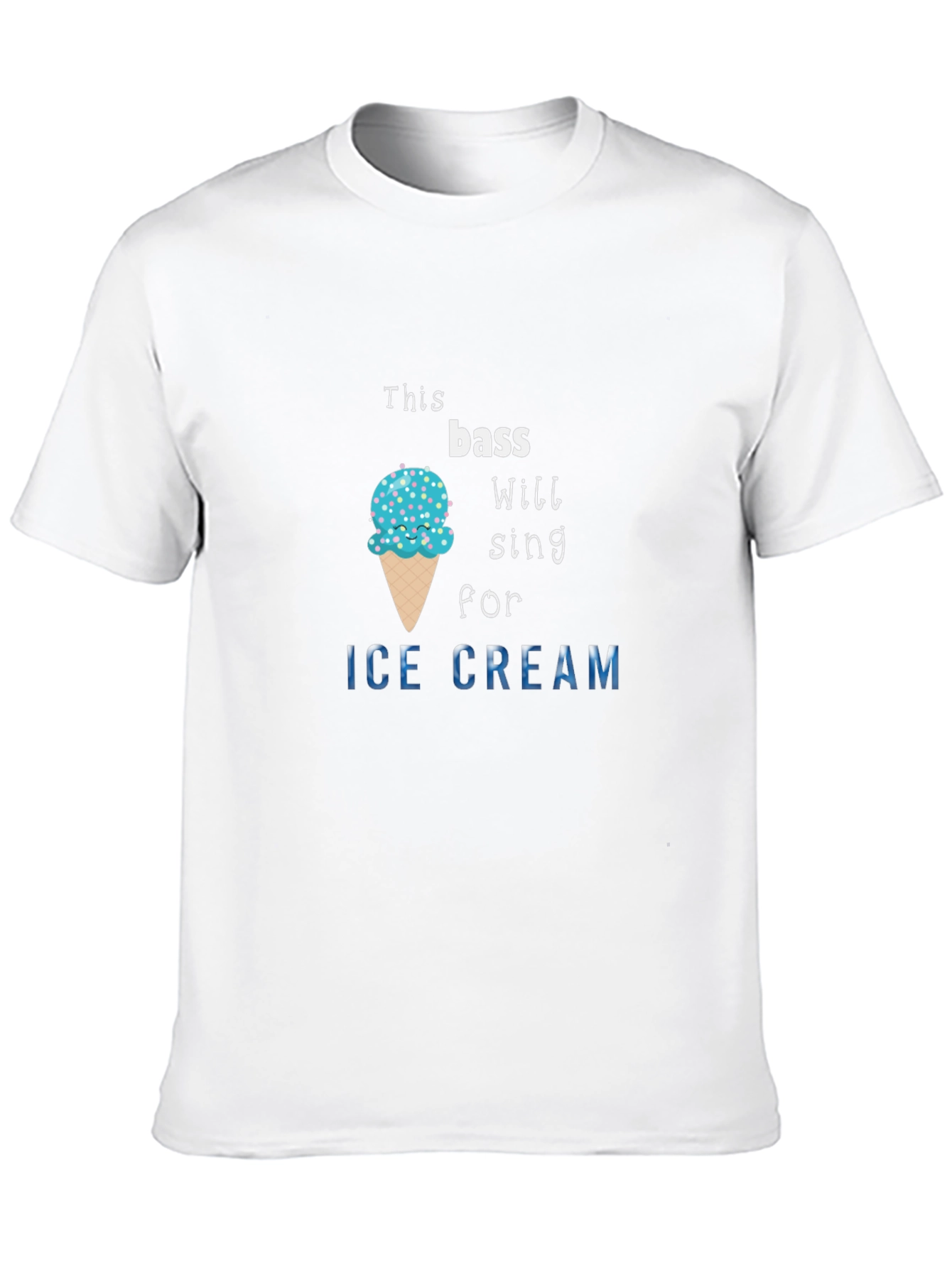 Bass Will Sing for Ice Cream Black T-Shirt