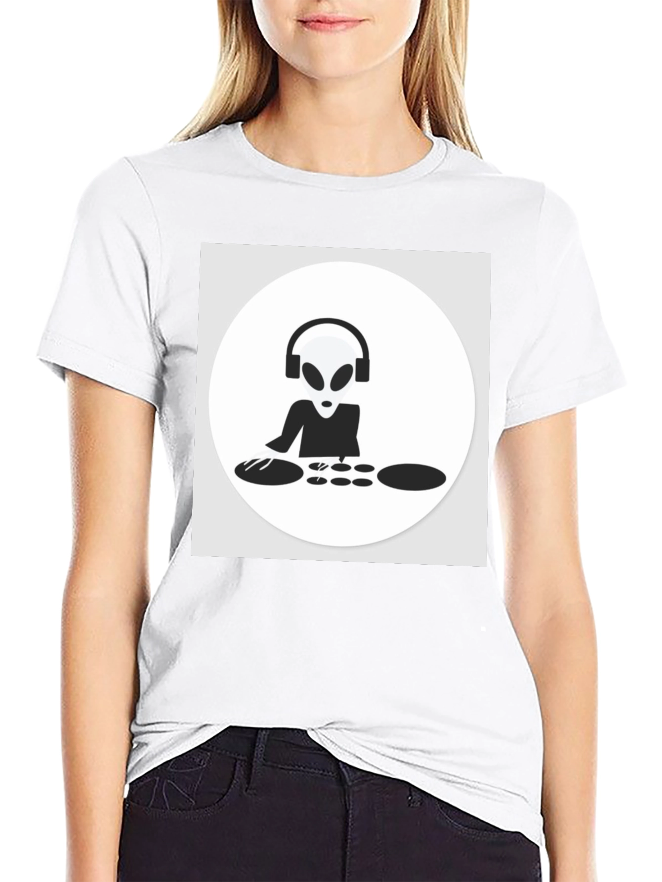 DJ Alien T-Shirt - Black Cotton Graphic Tee