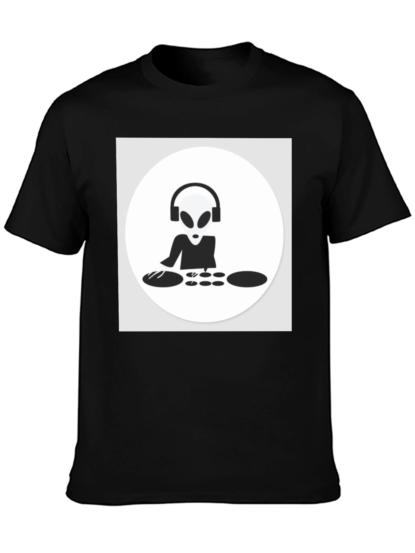 DJ Alien T-Shirt - Black Cotton Graphic Tee