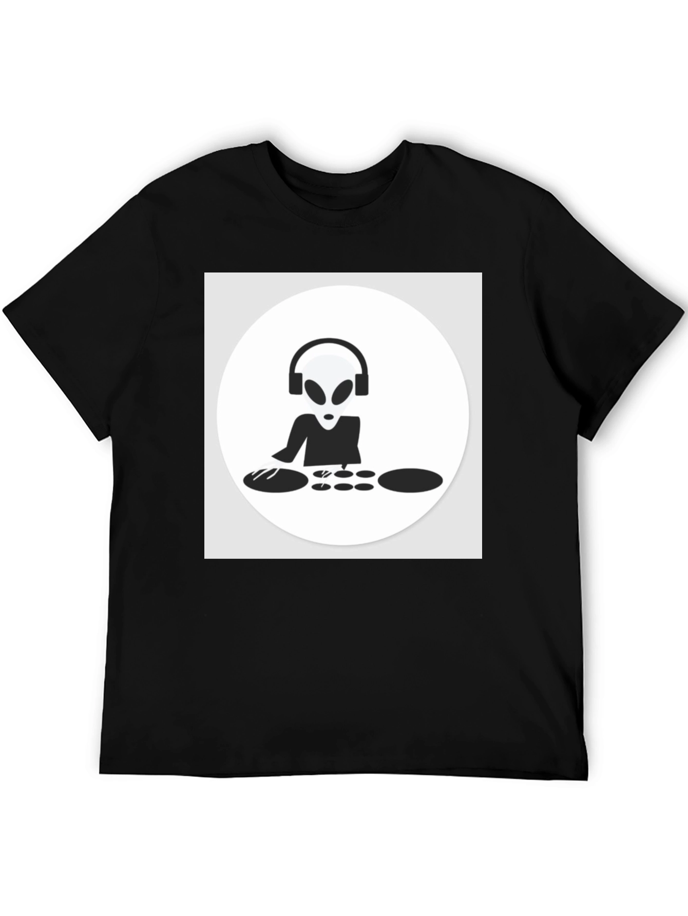 DJ Alien T-Shirt - Black Cotton Graphic Tee