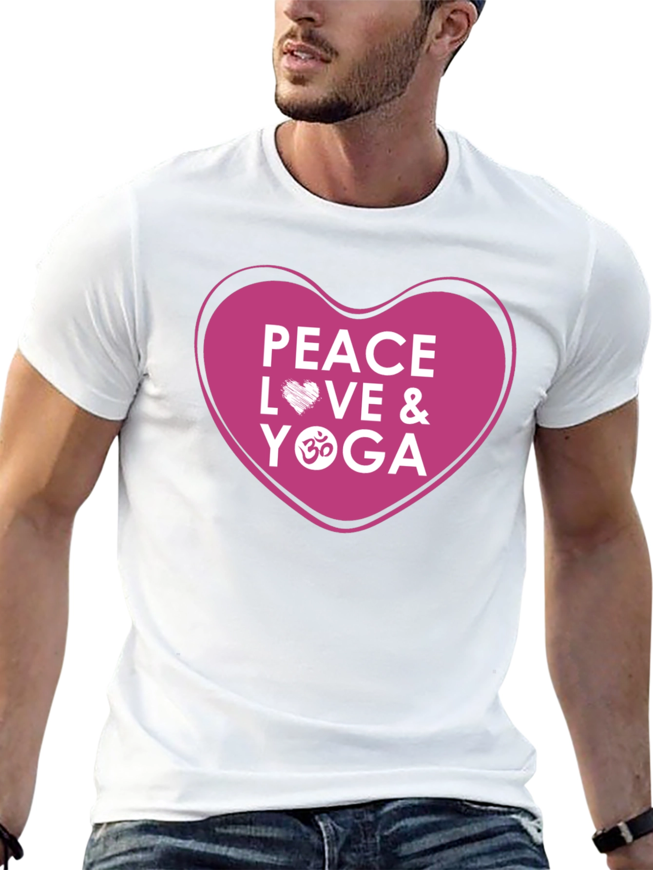 Peace Love Yoga T-Shirt - Black Cotton Blend